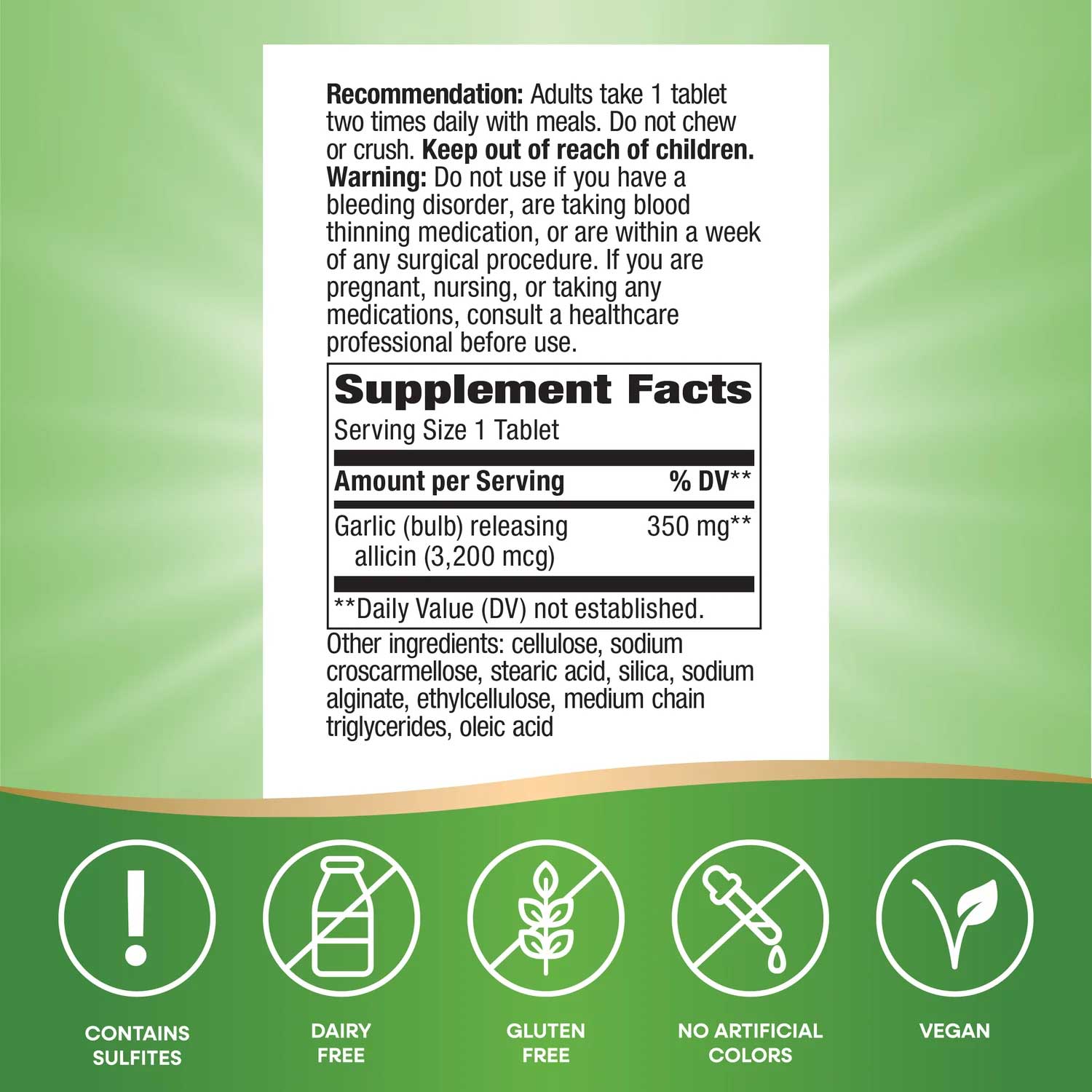 Nature's Way Garlicin Cardio Ingredients