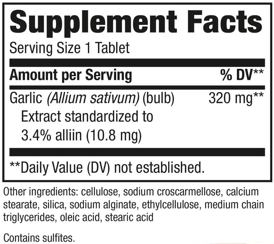 Nature's Way Garlinase 5000 Ingredients