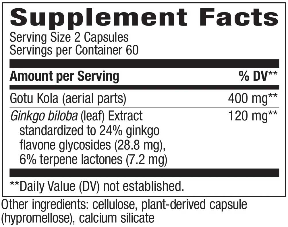 Nature's Way Ginkgo Ingredients