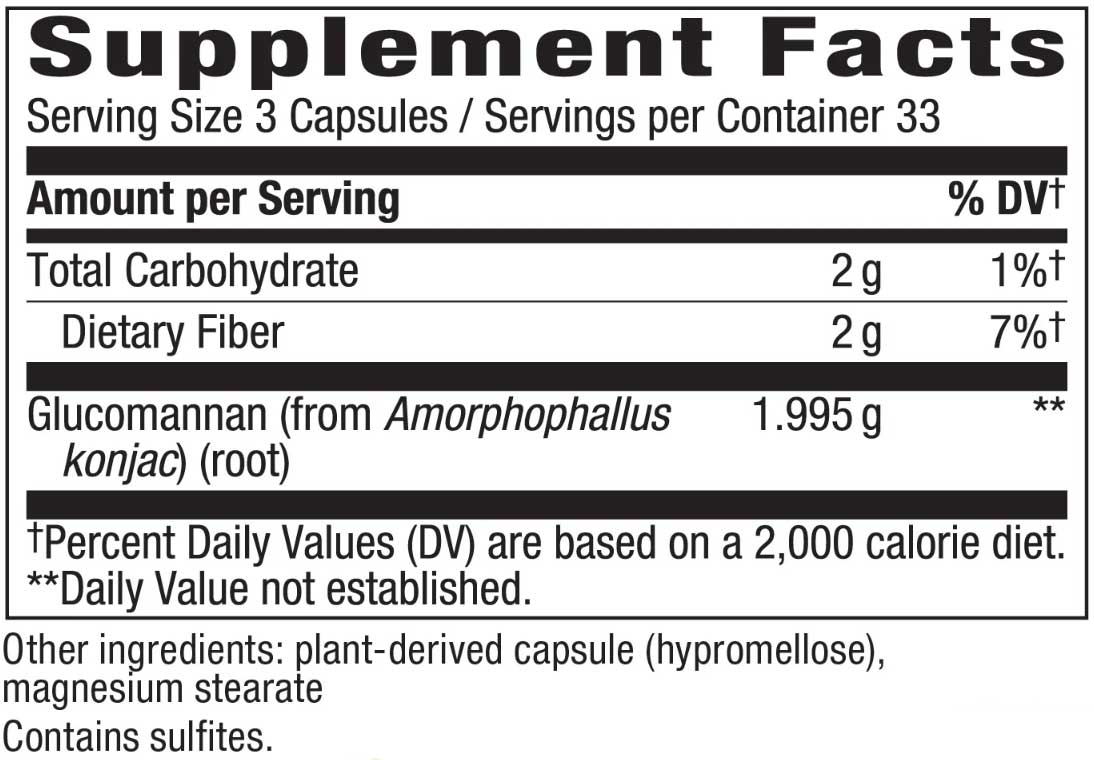 Nature's Way Glucomannan Ingredients