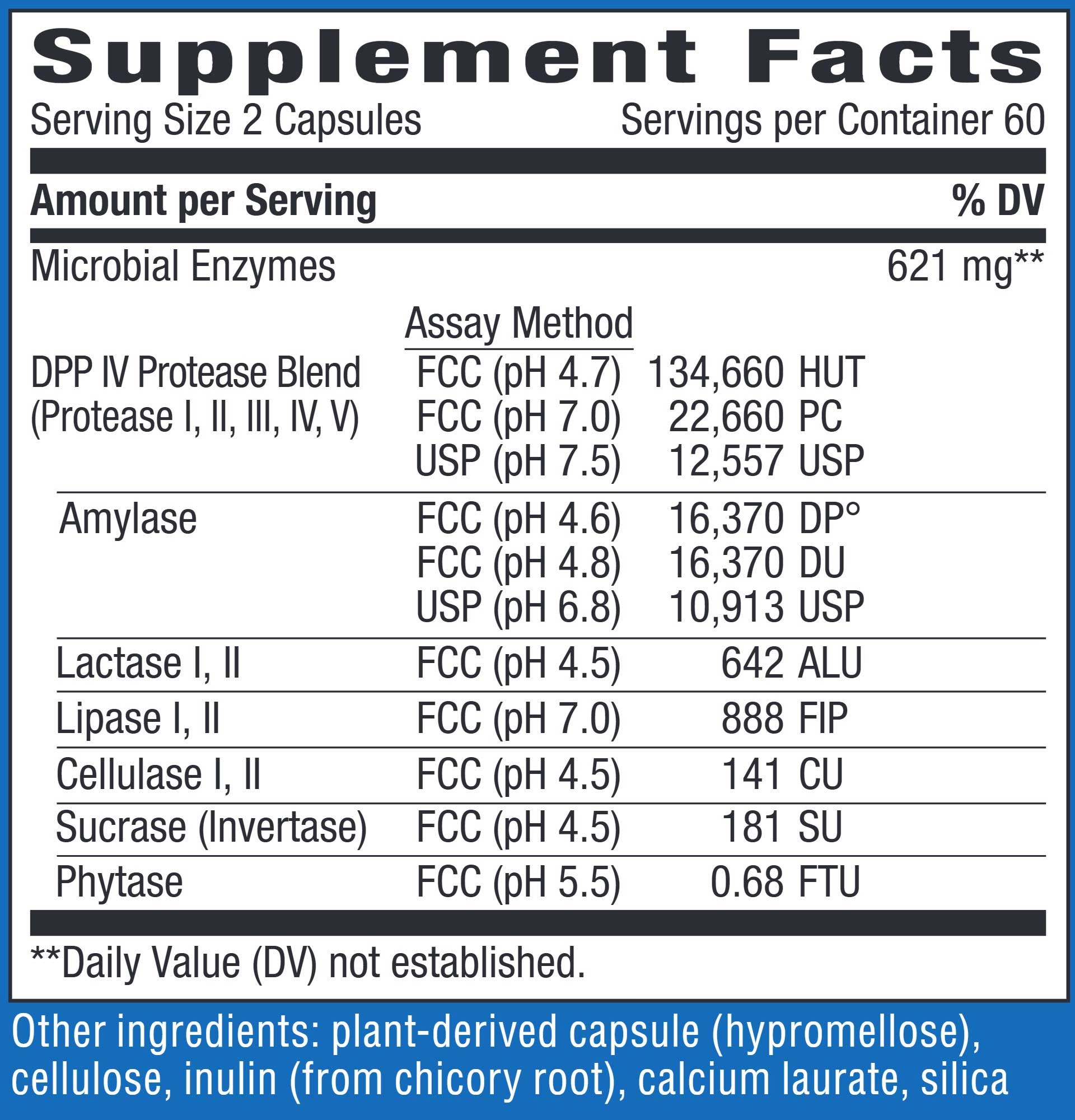 Nature's Way Gluten Defense Ingredients