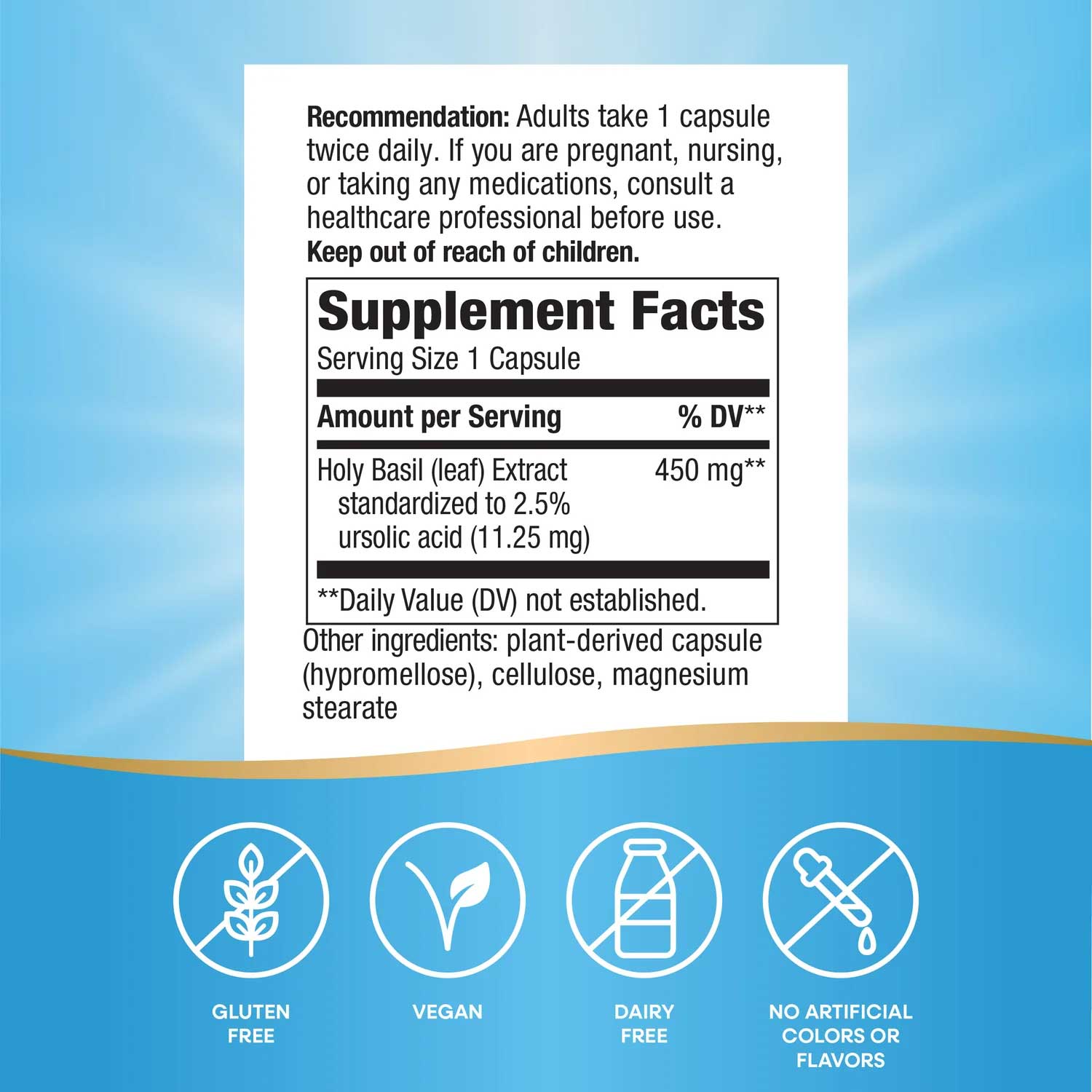 Nature's Way Holy Basil Ingredients