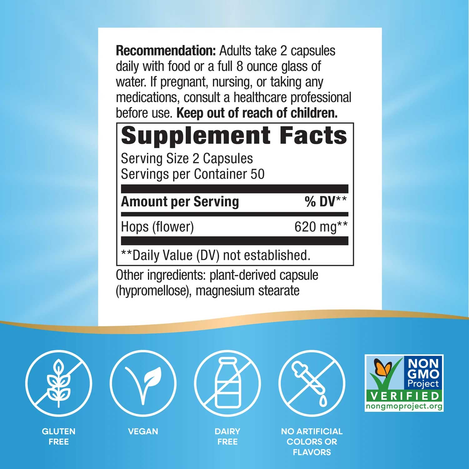 Nature's Way Hops Flowers Ingredients