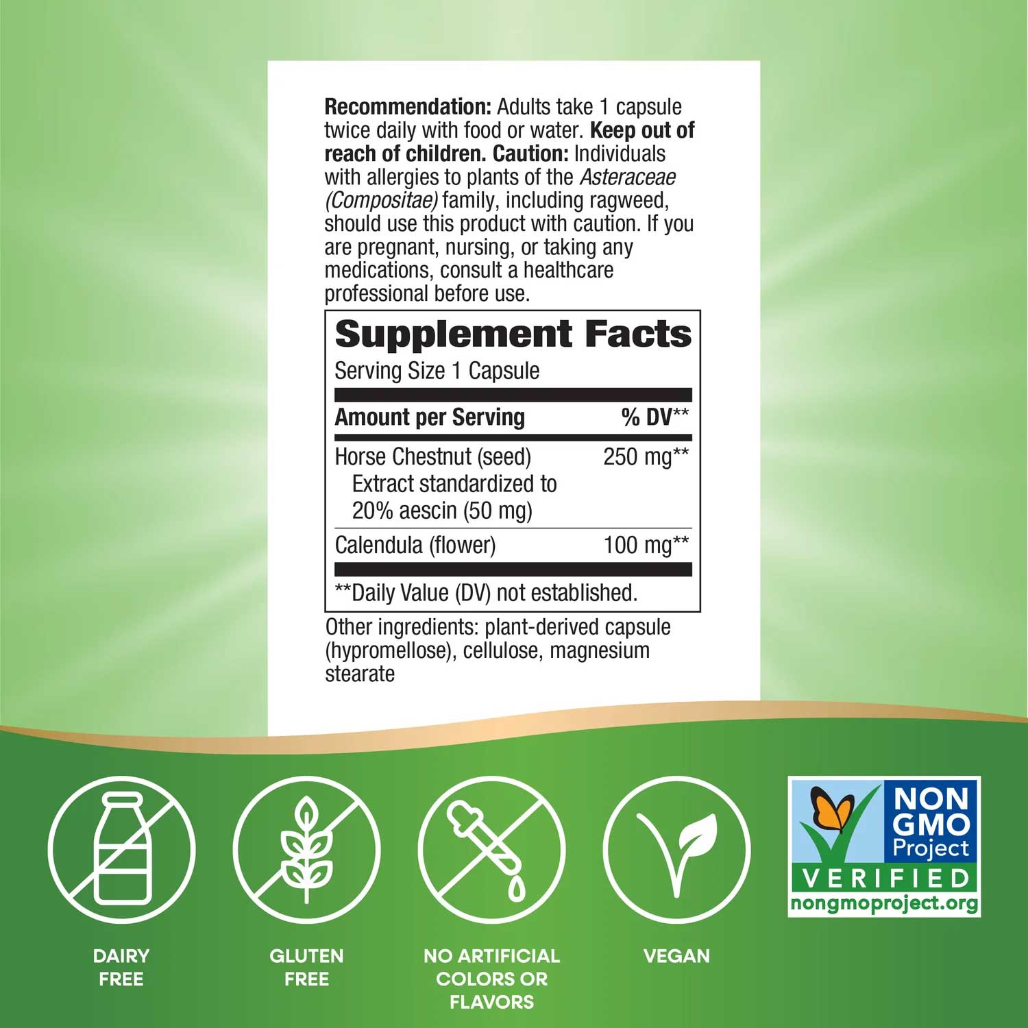 Nature's Way Horse Chestnut Standardized Extract Ingredients