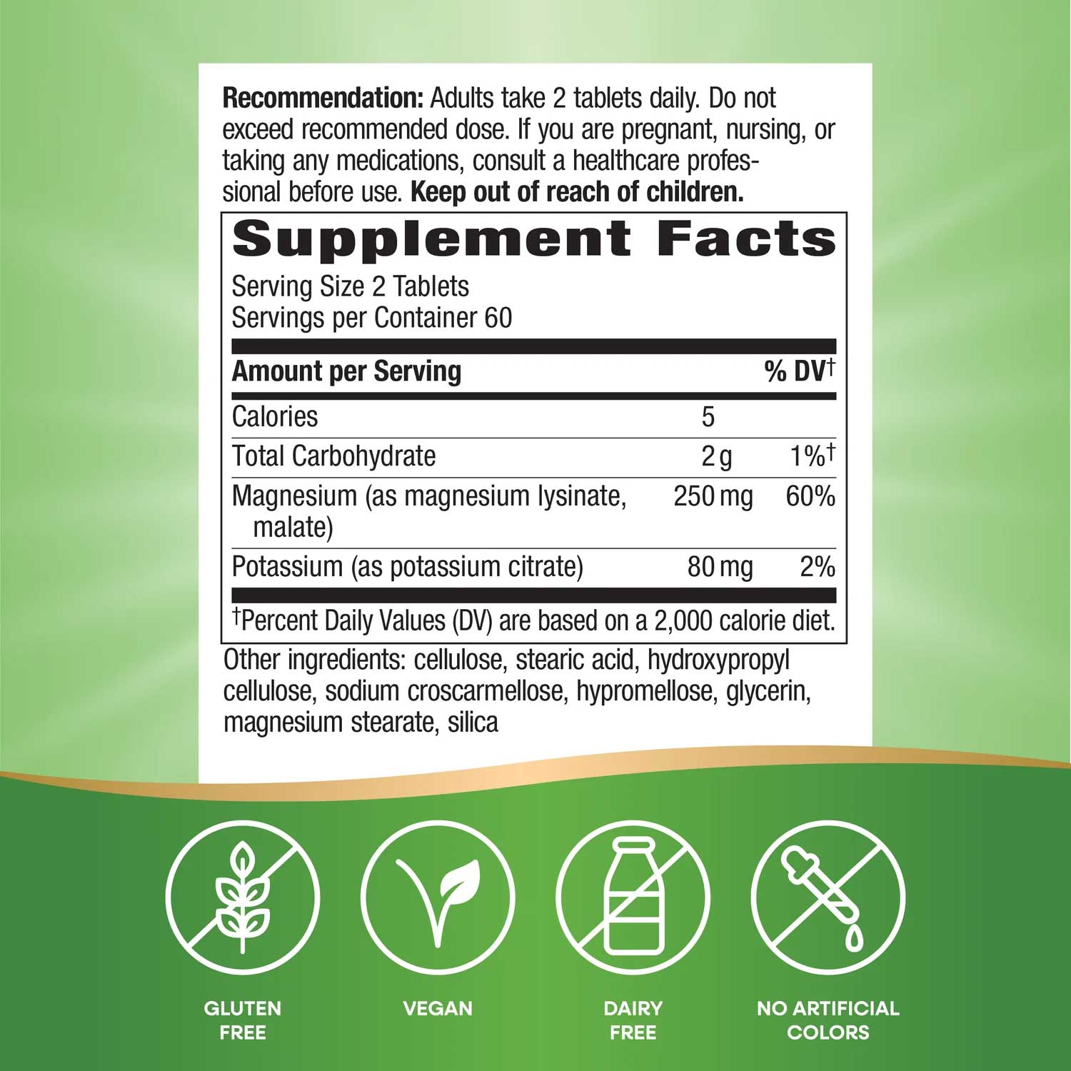 Nature's Way Krebs Magnesium Potassium Complex Ingredients