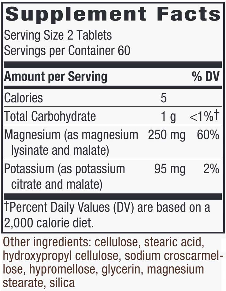 Nature's Way Krebs Magnesium Potassium Ingredients