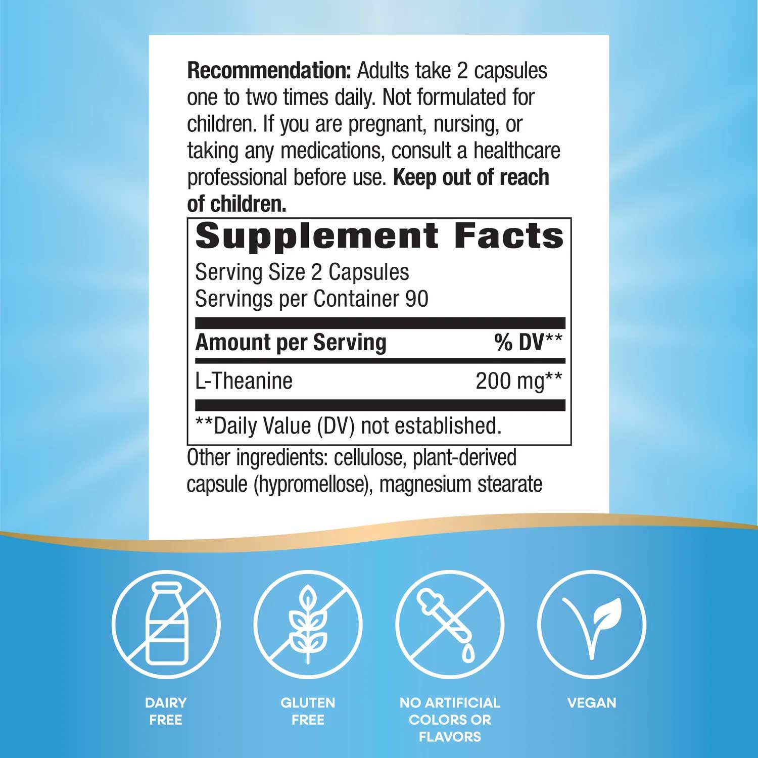 Nature's Way L-Theanine (Formerly Enzymatic Therapy L-Theanine) Ingredients