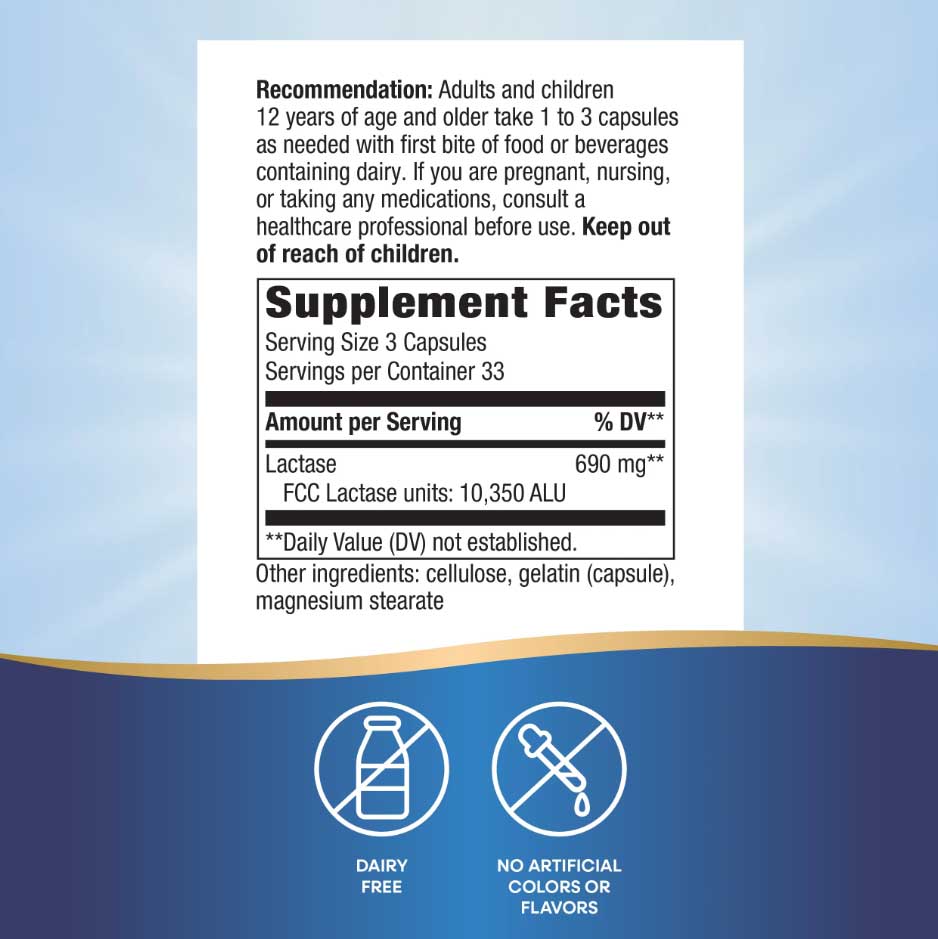 Nature's Way Lactose Defense Ingredients