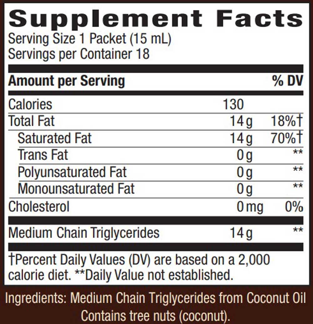 Nature's Way MCT Oil Plant-Based Ingredients