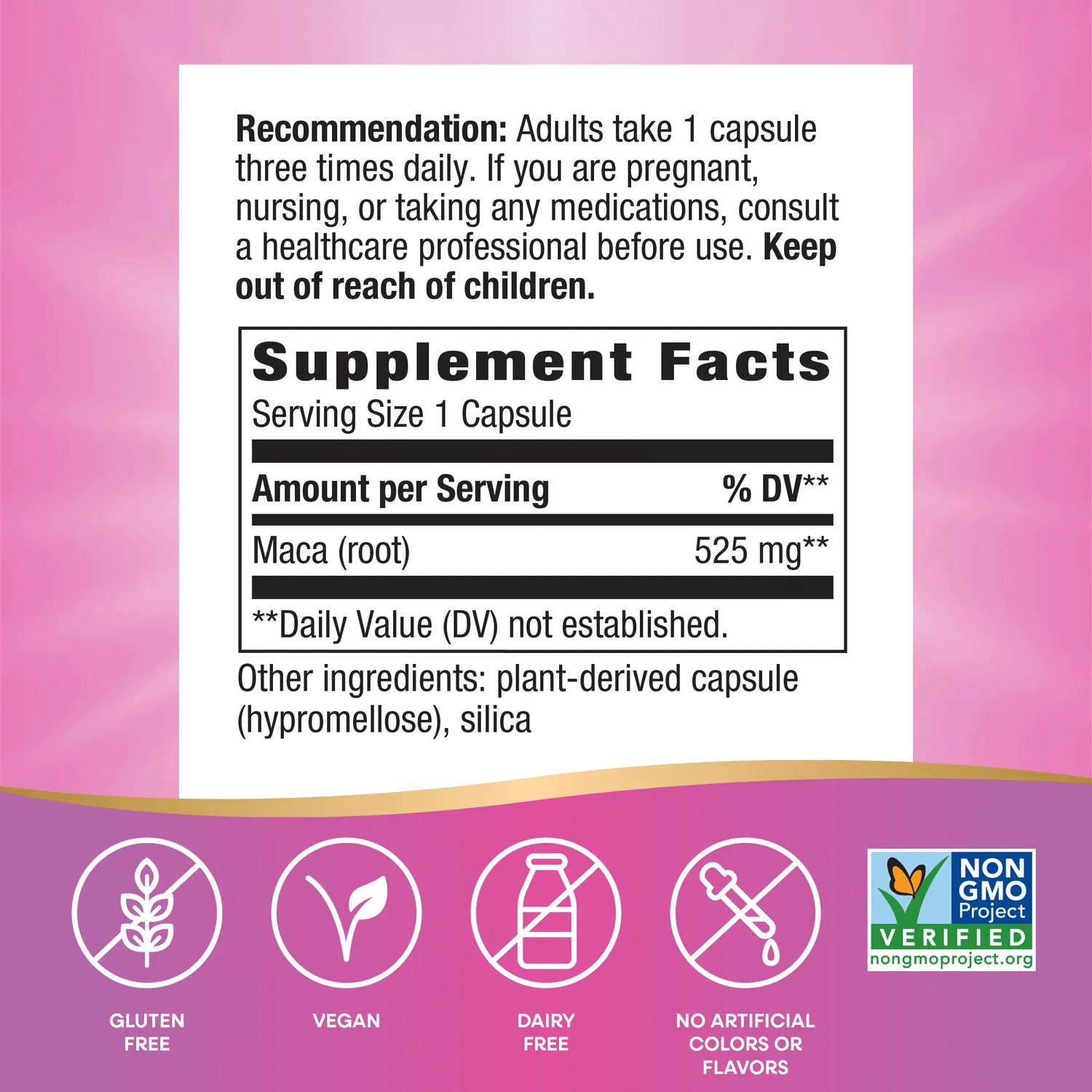 Nature's Way Maca Root Ingredients