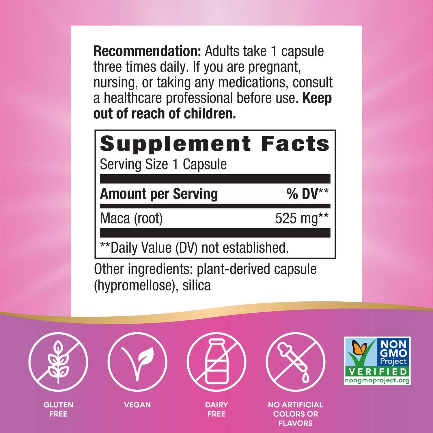 Nature's Way Maca Root Ingredients