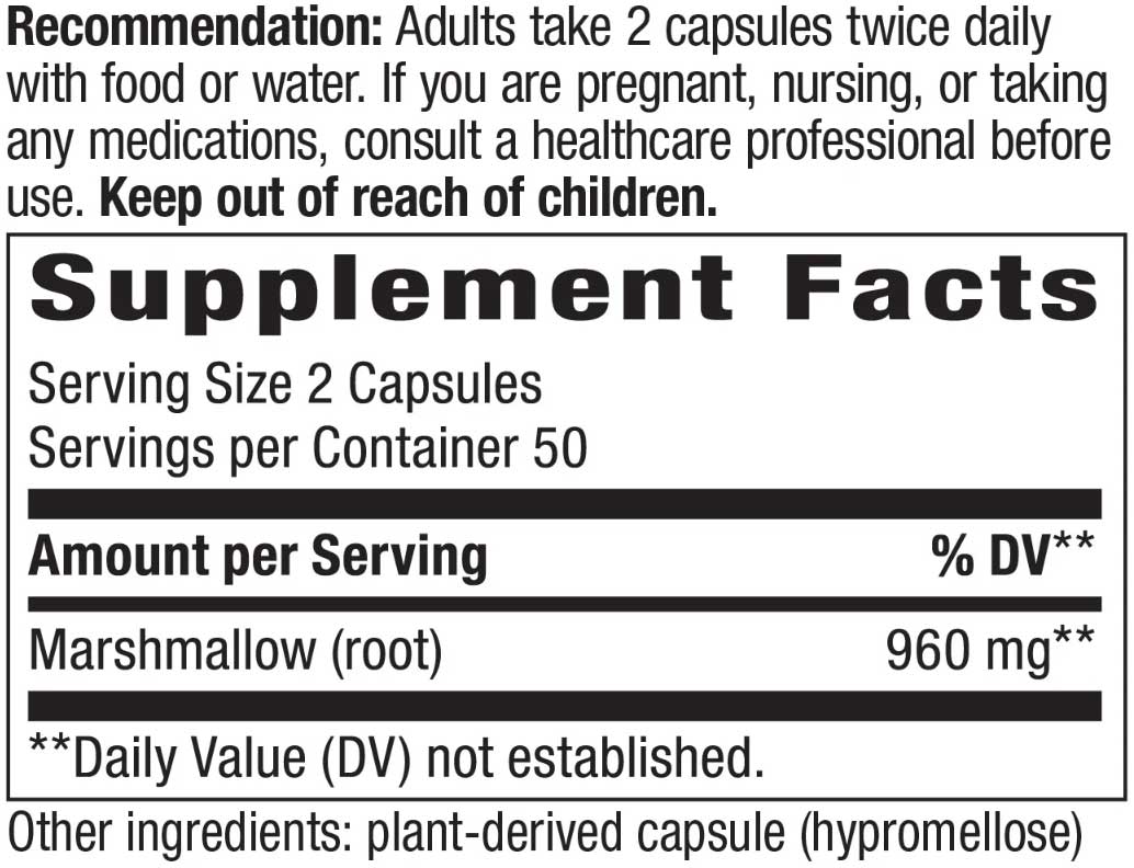 Nature's Way Marshmallow Root Ingredients