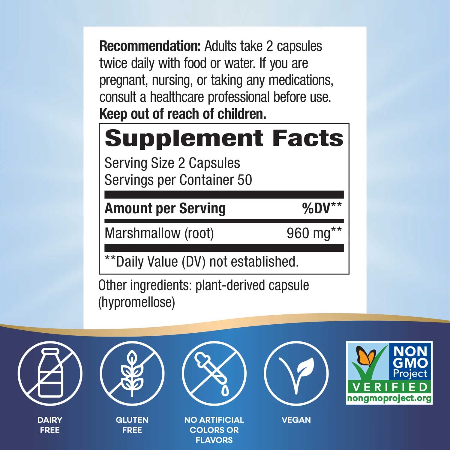 Nature's Way Marshmallow Root Ingredients