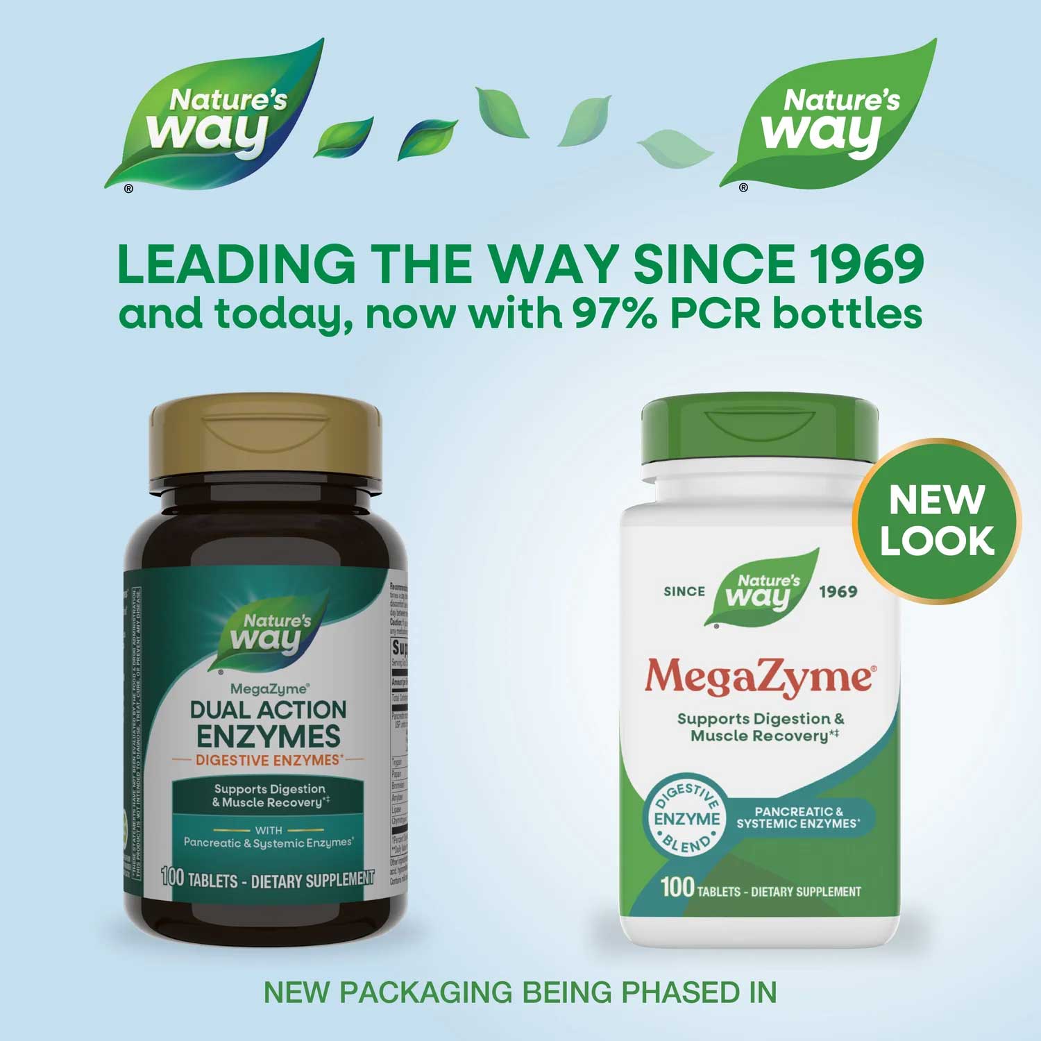 Nature's Way MegaZyme Dual Action Enzymes (Formerly Pancreatic & Systemic) New Look