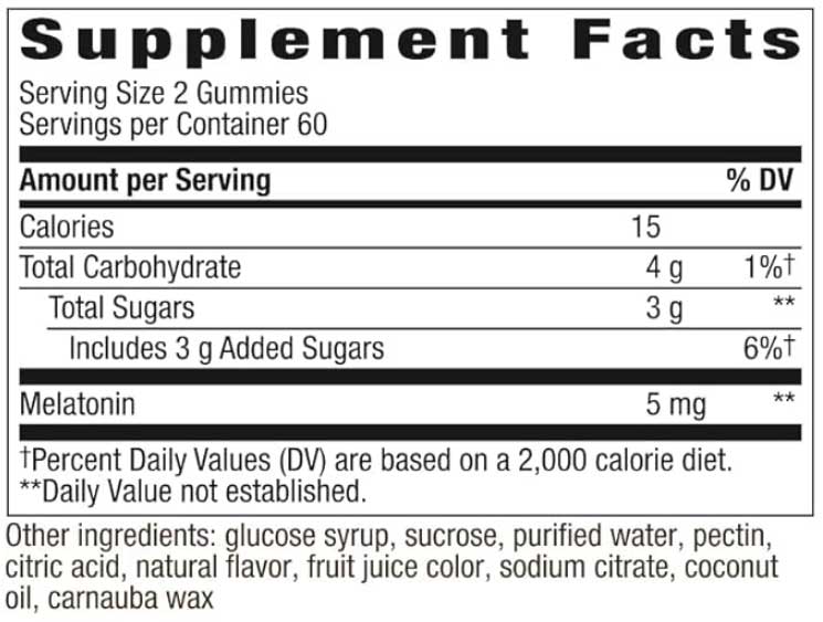 Nature's Way Melatonin Gummies Ingredients