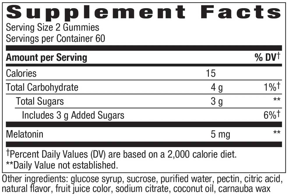 Nature's Way Melatonin Gummy Ingredients