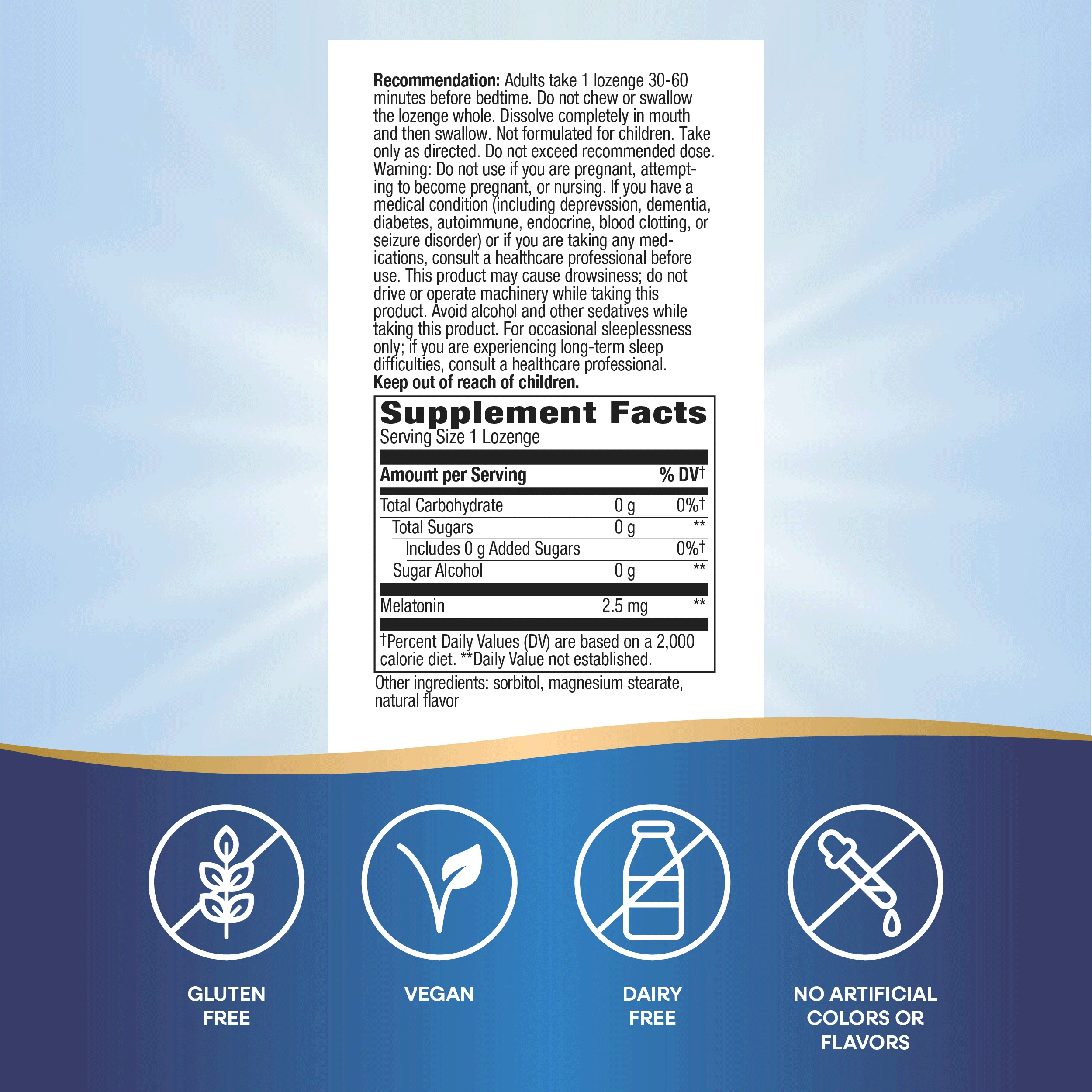 Nature's Way Melatonin Lozenge Ingredients