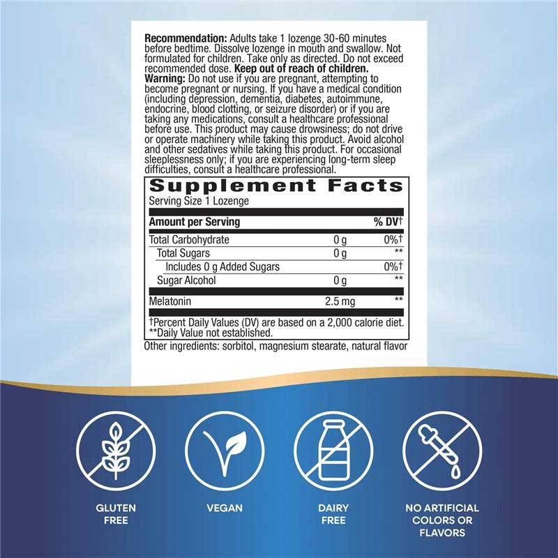 Nature's Way Melatonin Lozenge Ingredients