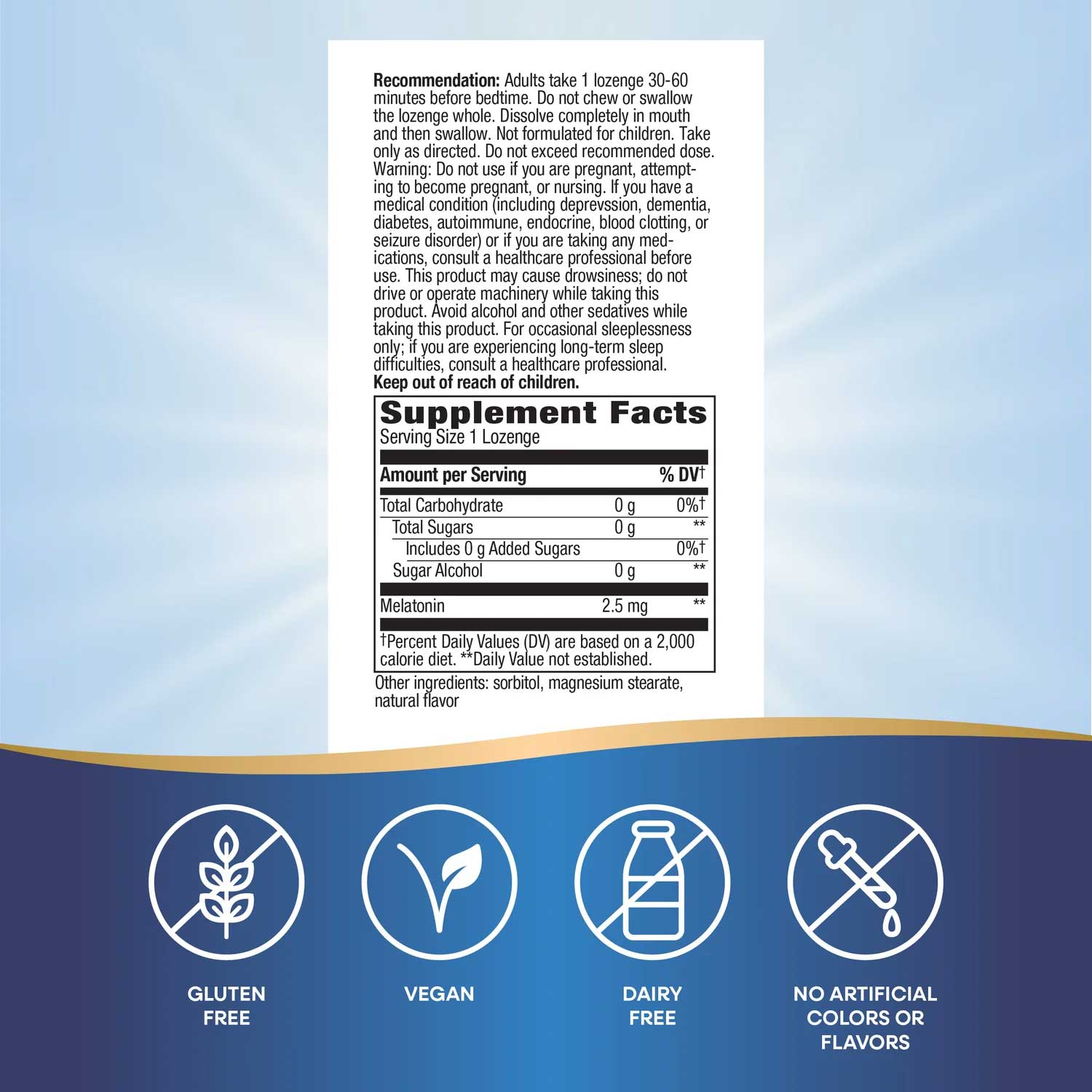 Nature's Way Melatonin Lozenge Ingredients