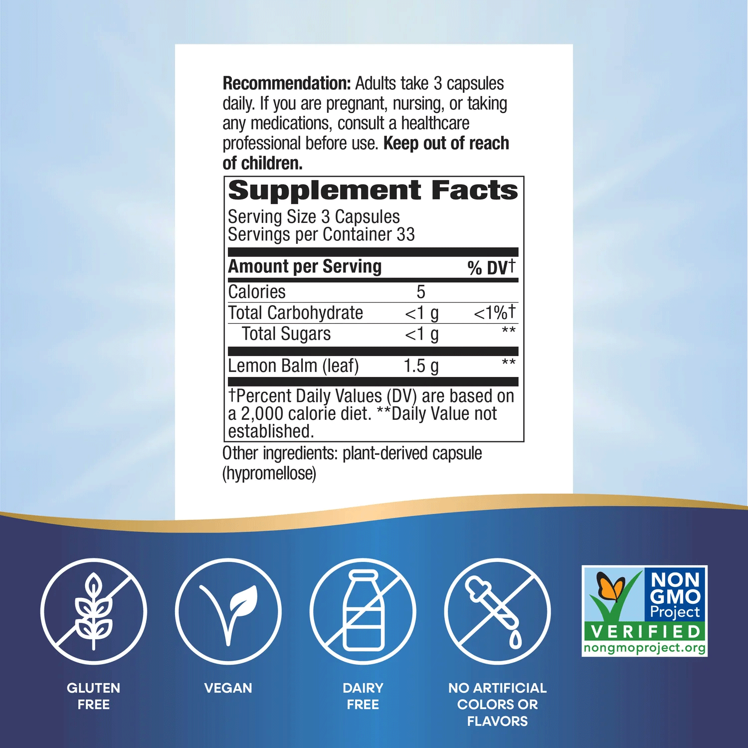 Nature's Way Melissa Lemon Balm Leaf Ingredients