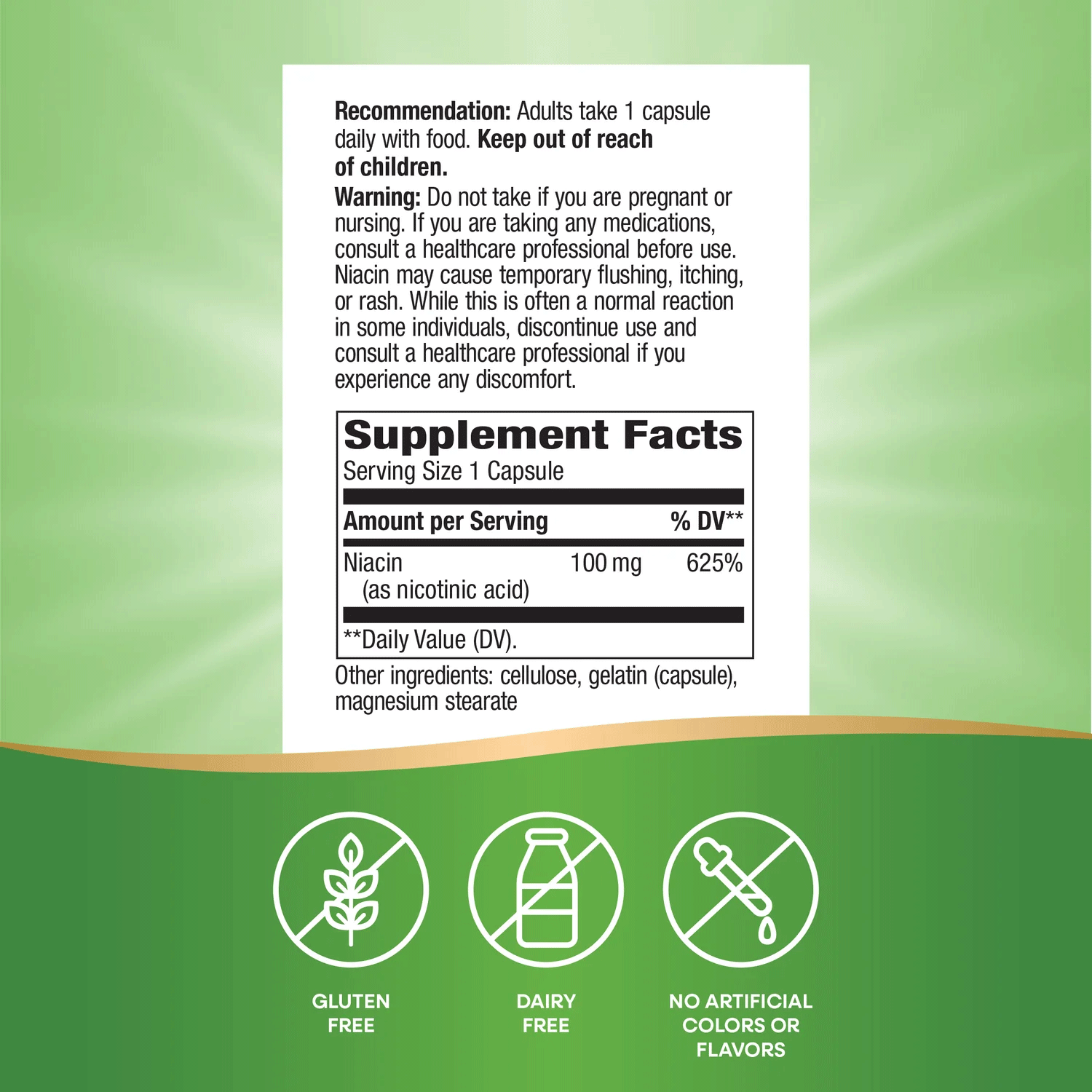 Nature's Way Niacin Vitamin B3 Ingredients