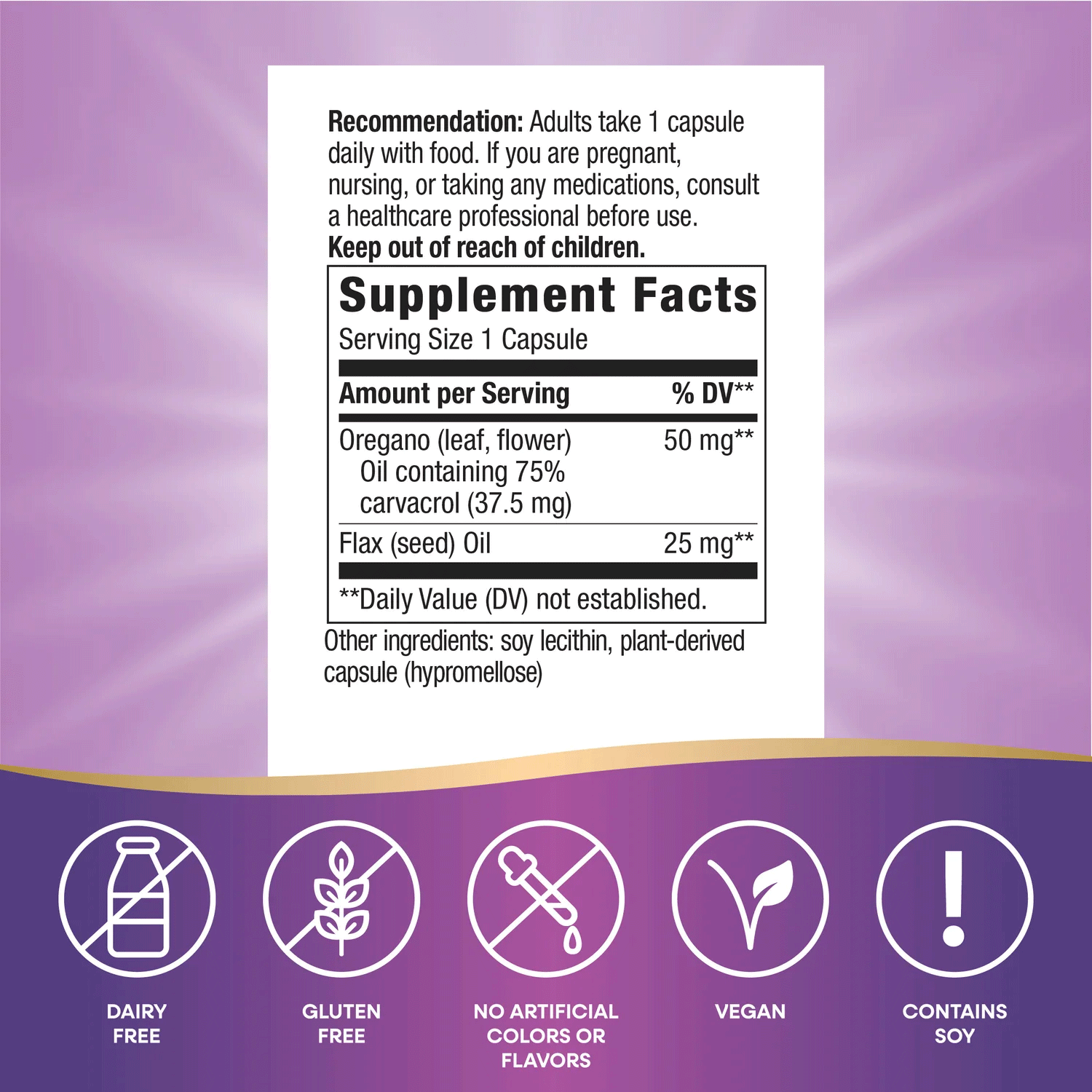 Nature's Way Oregano Oil Ingredients
