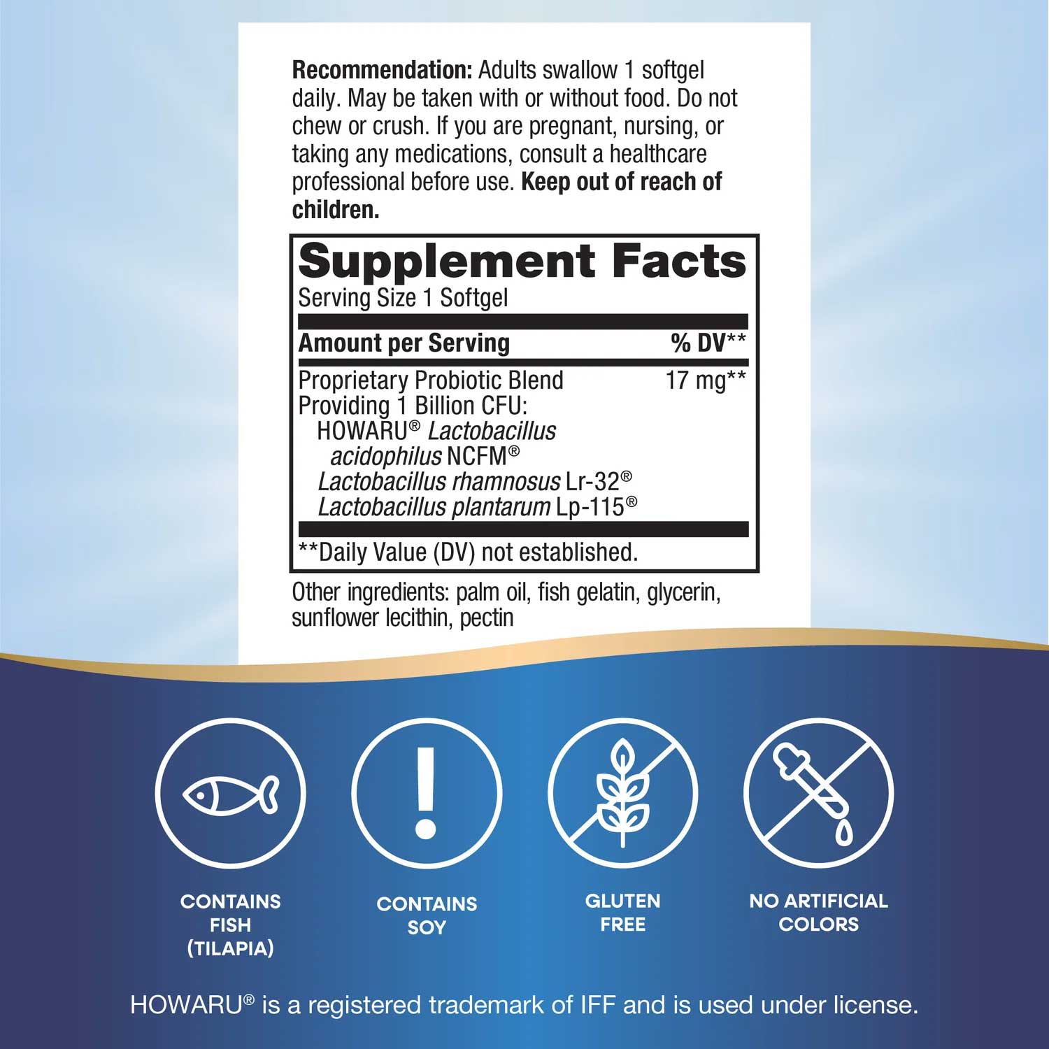 Nature's Way Women’s Probiotic Pearls Ingredients