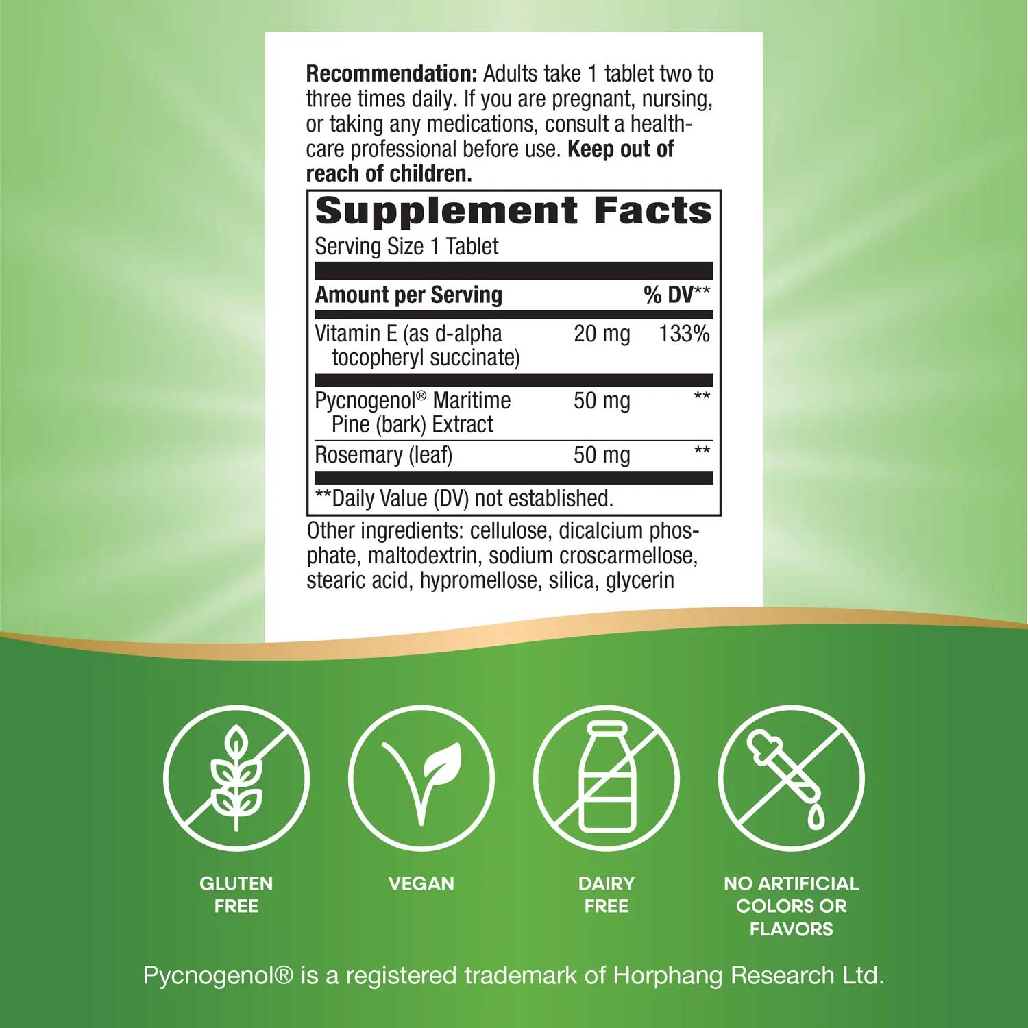 Nature's Way Pycnogenol Ingredients