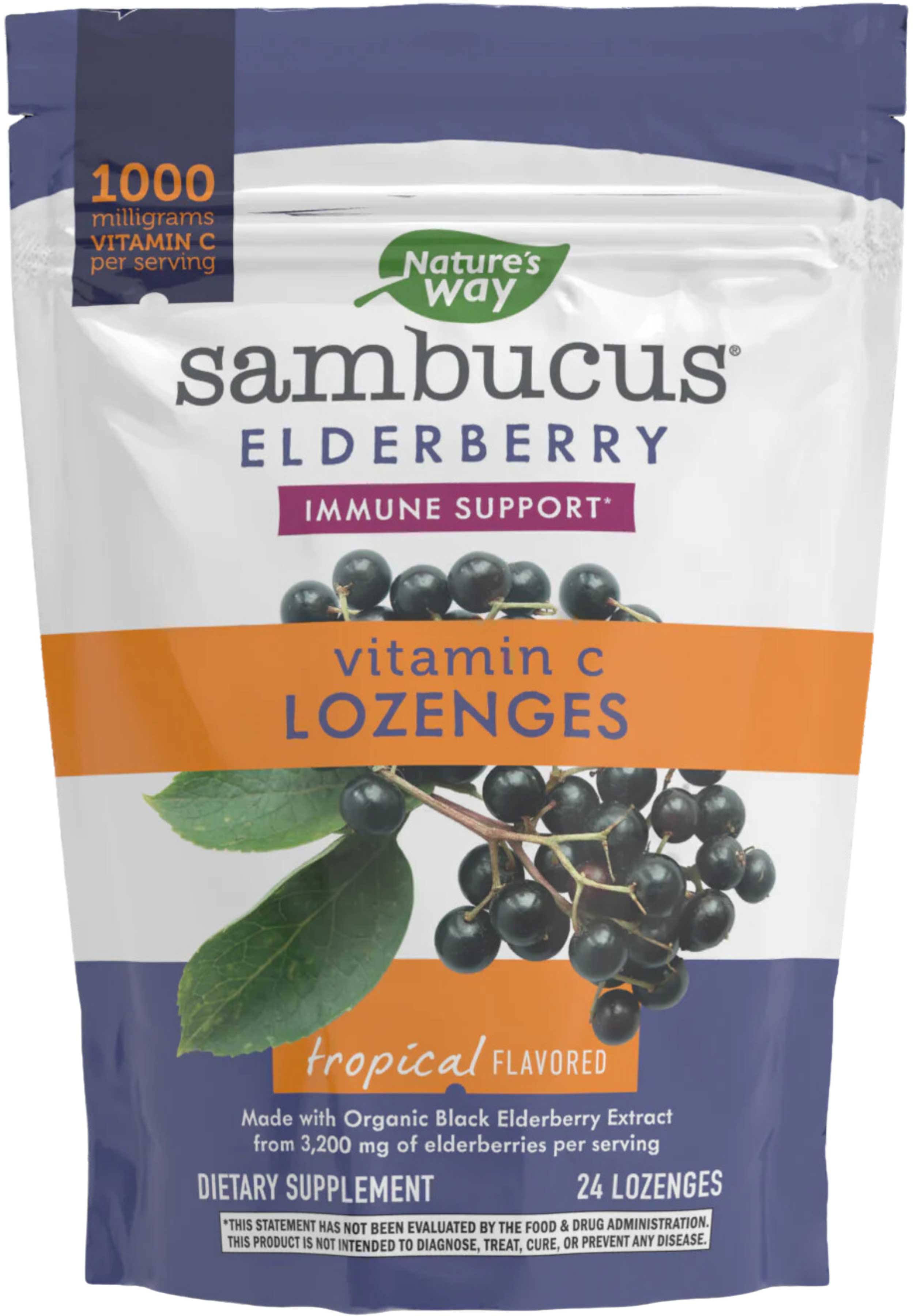 Nature's Way Sambucus Vitamin C Tropical Lozenges
