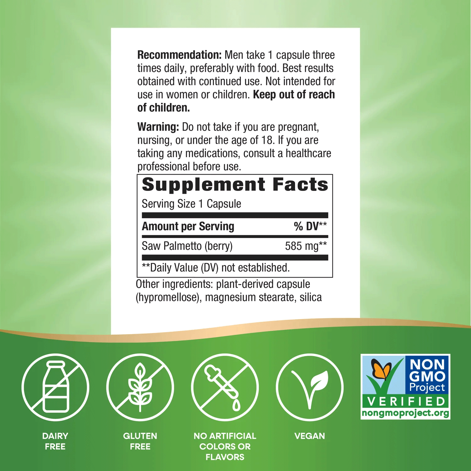 Nature's Way Saw Palmetto Berries Ingredients