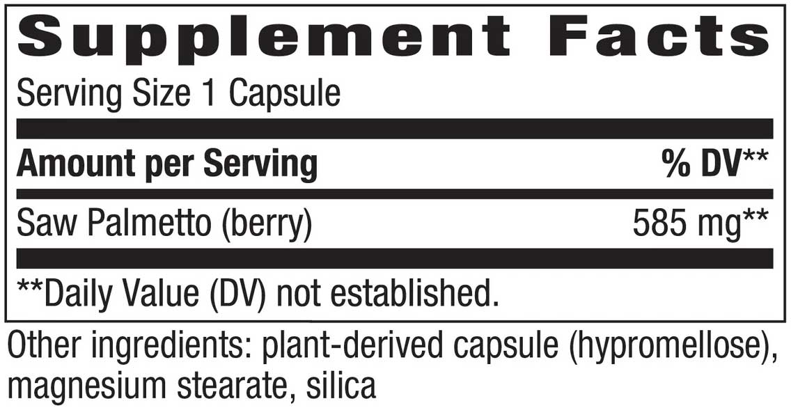 Nature's Way Saw Palmetto Berries Ingredients