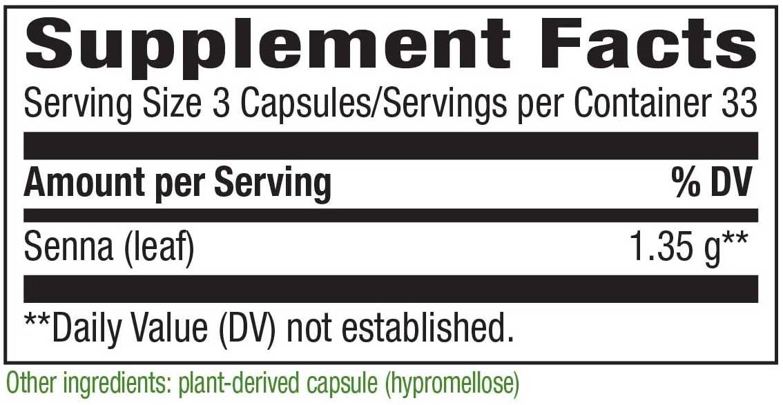 Nature's Way Senna Leaves Ingredients