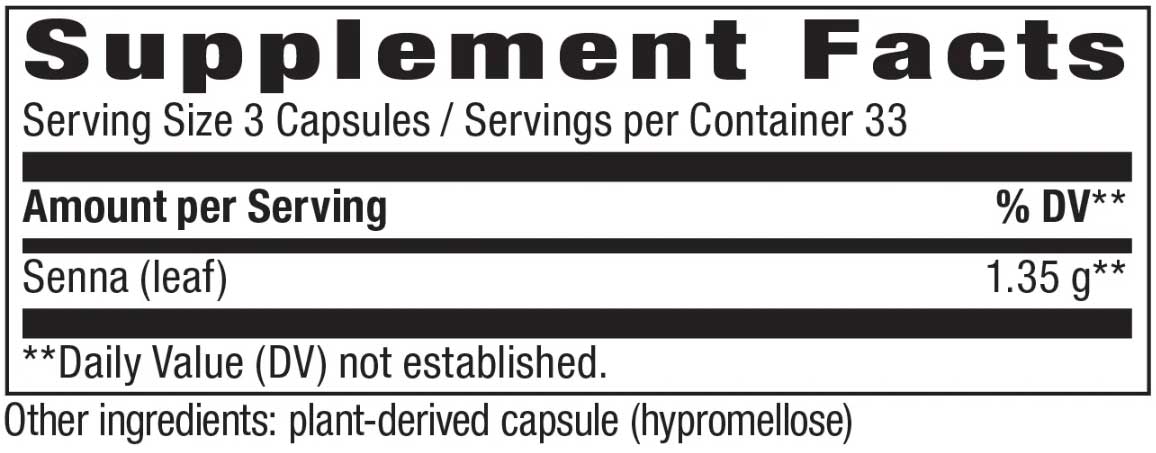 Nature's Way Senna Leaves Ingredients