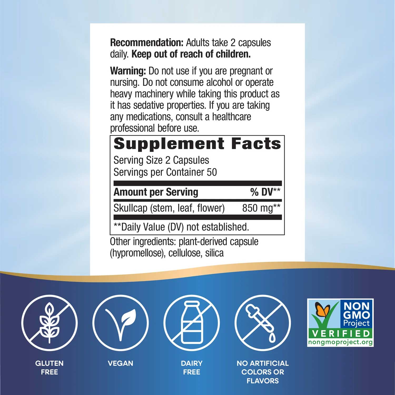 Nature's Way Skullcap Herb Ingredients