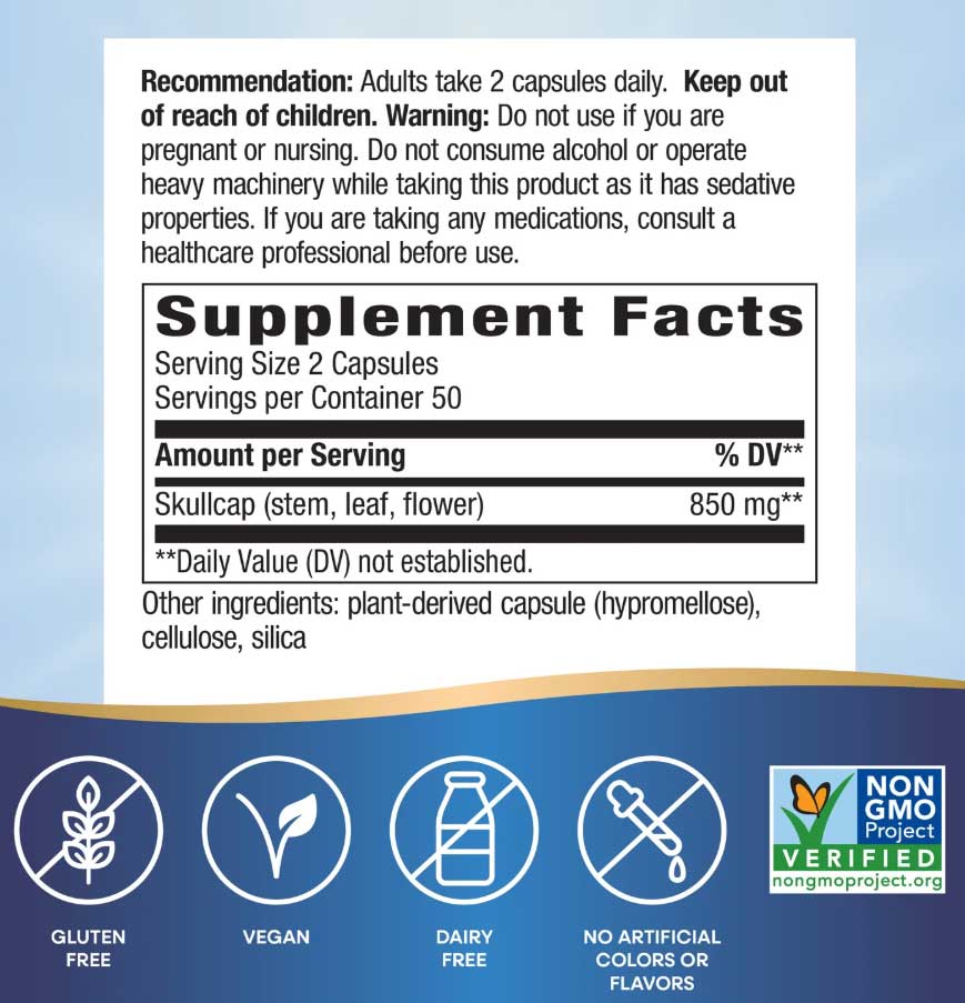 Nature's Way Skullcap Herb Ingredients