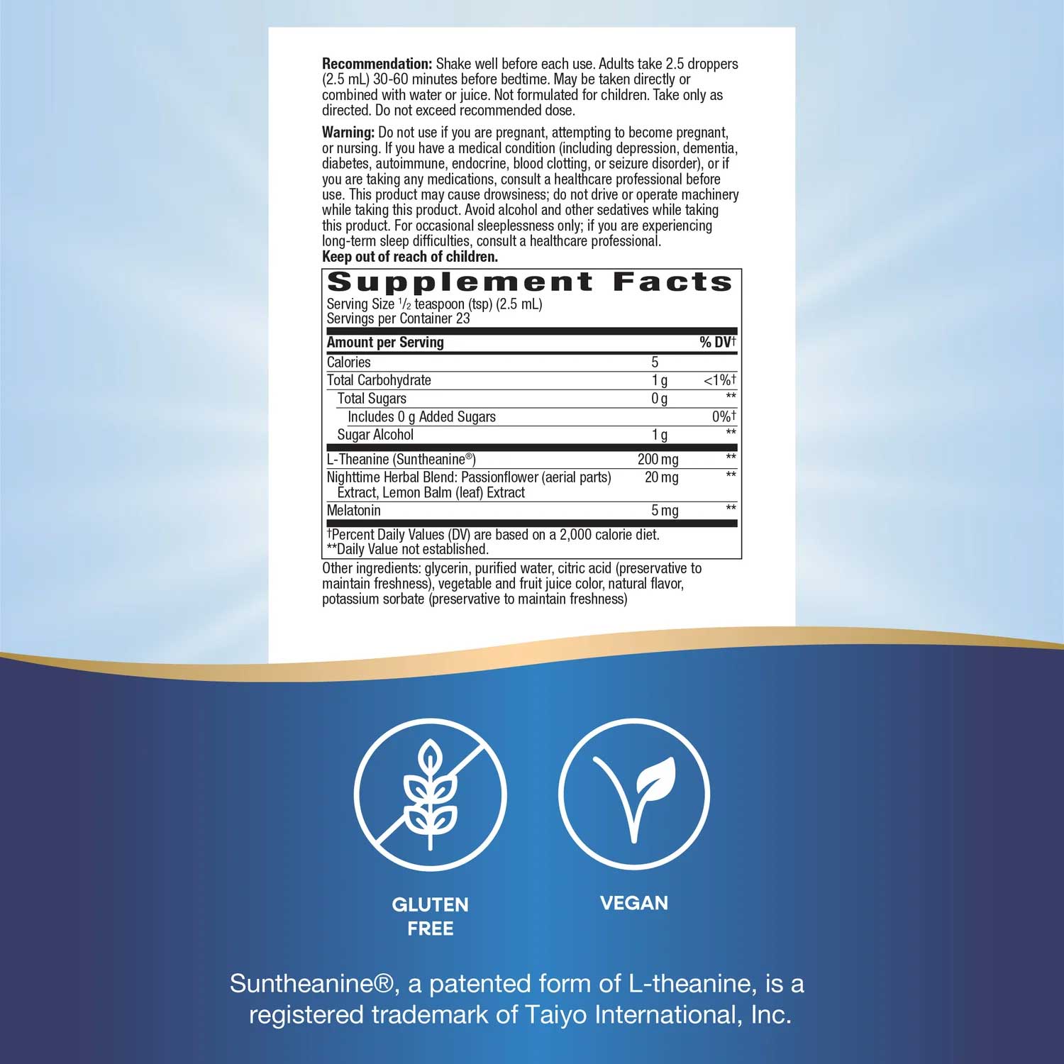 Nature's Way Sleep Tonight Melatonin Drops Ingredients