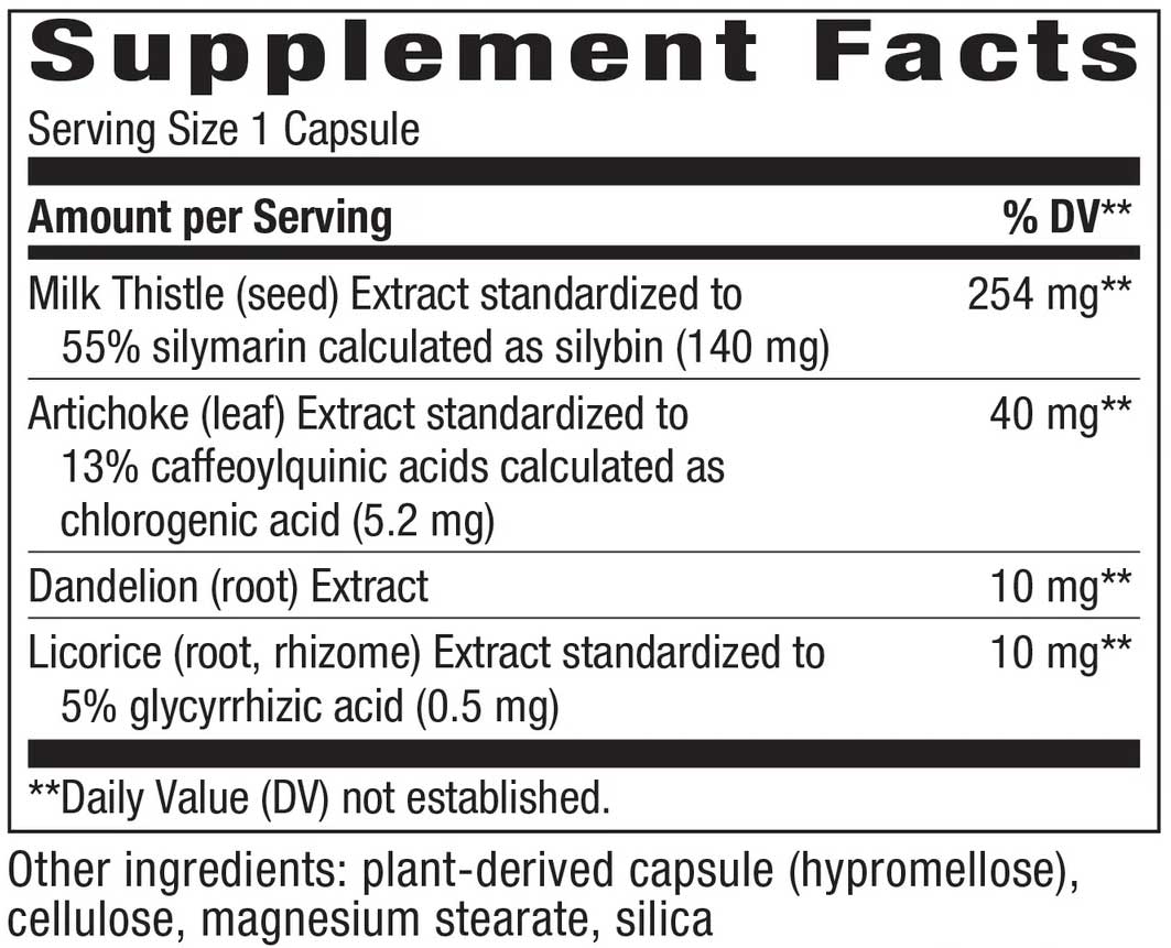 Nature's Way Super Milk Thistle Ingredients