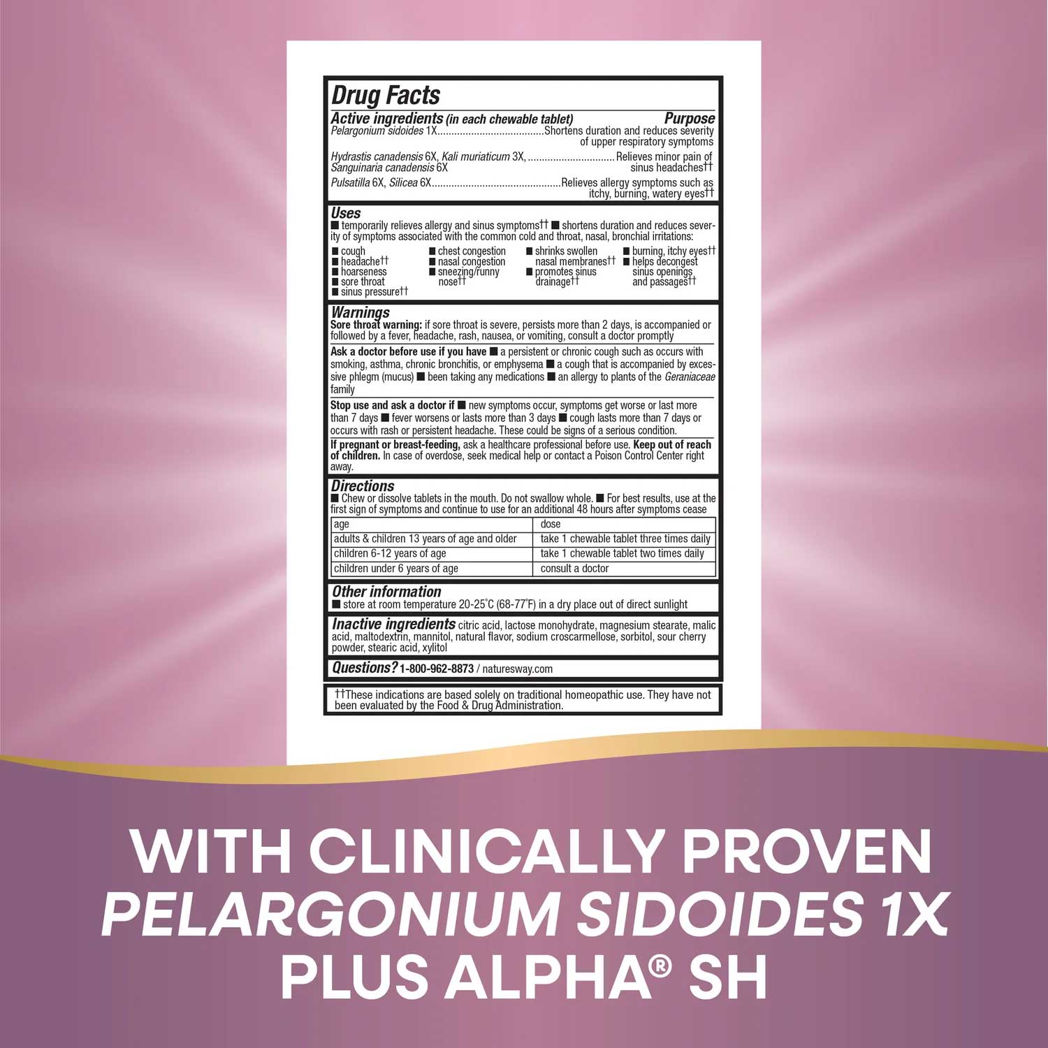 Nature's Way Umcka Allergy & Sinus Relief Chewables Ingredients