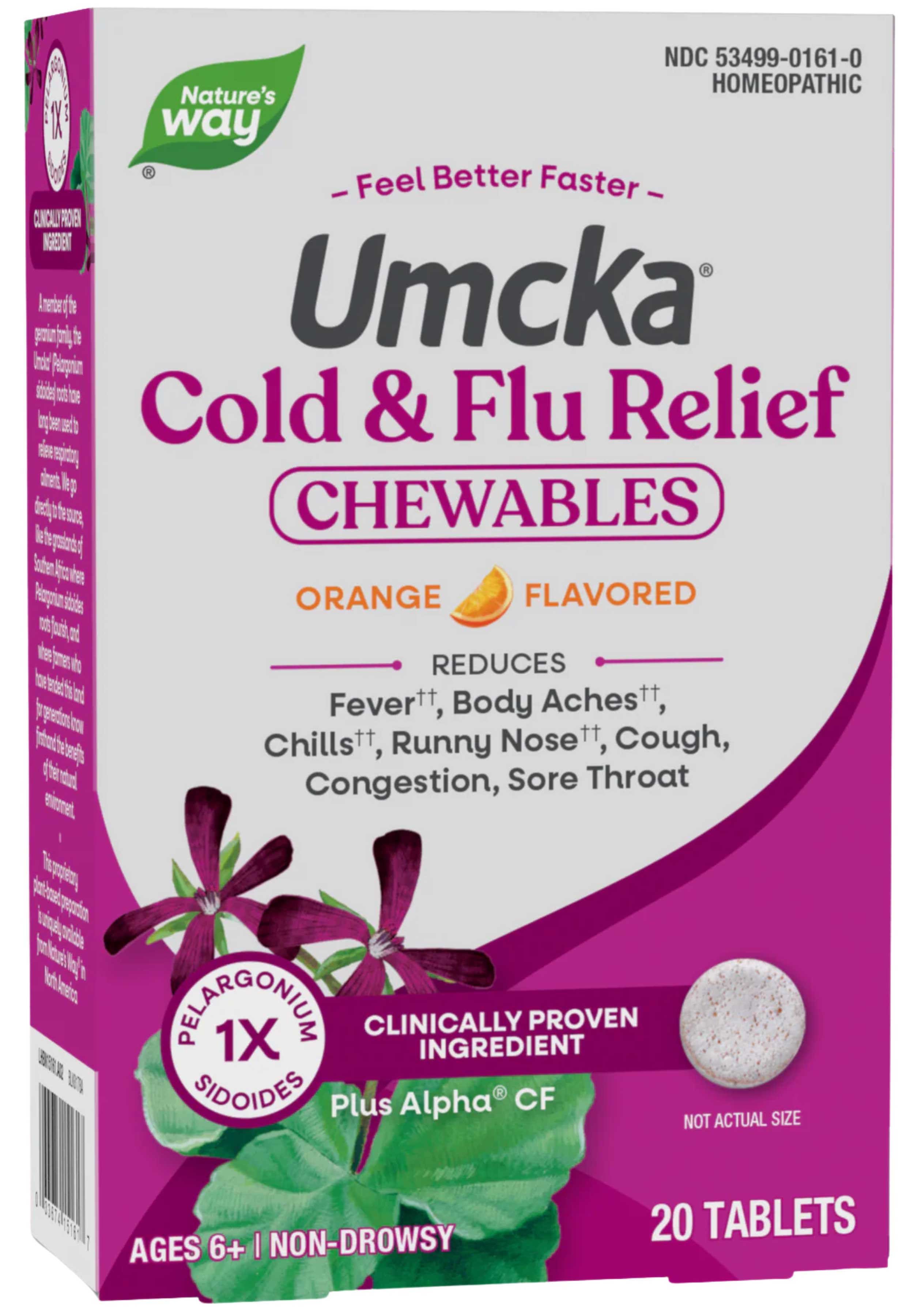 Nature's Way Umcka Cold & Flu Relief Chewables (Orange)