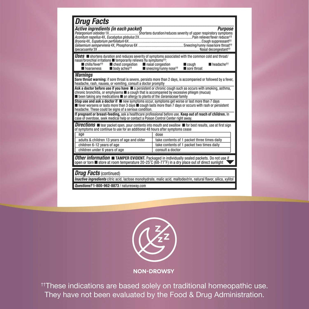 Nature's Way Umcka Cold & Flu Relief FastActives (Berry) Ingredients