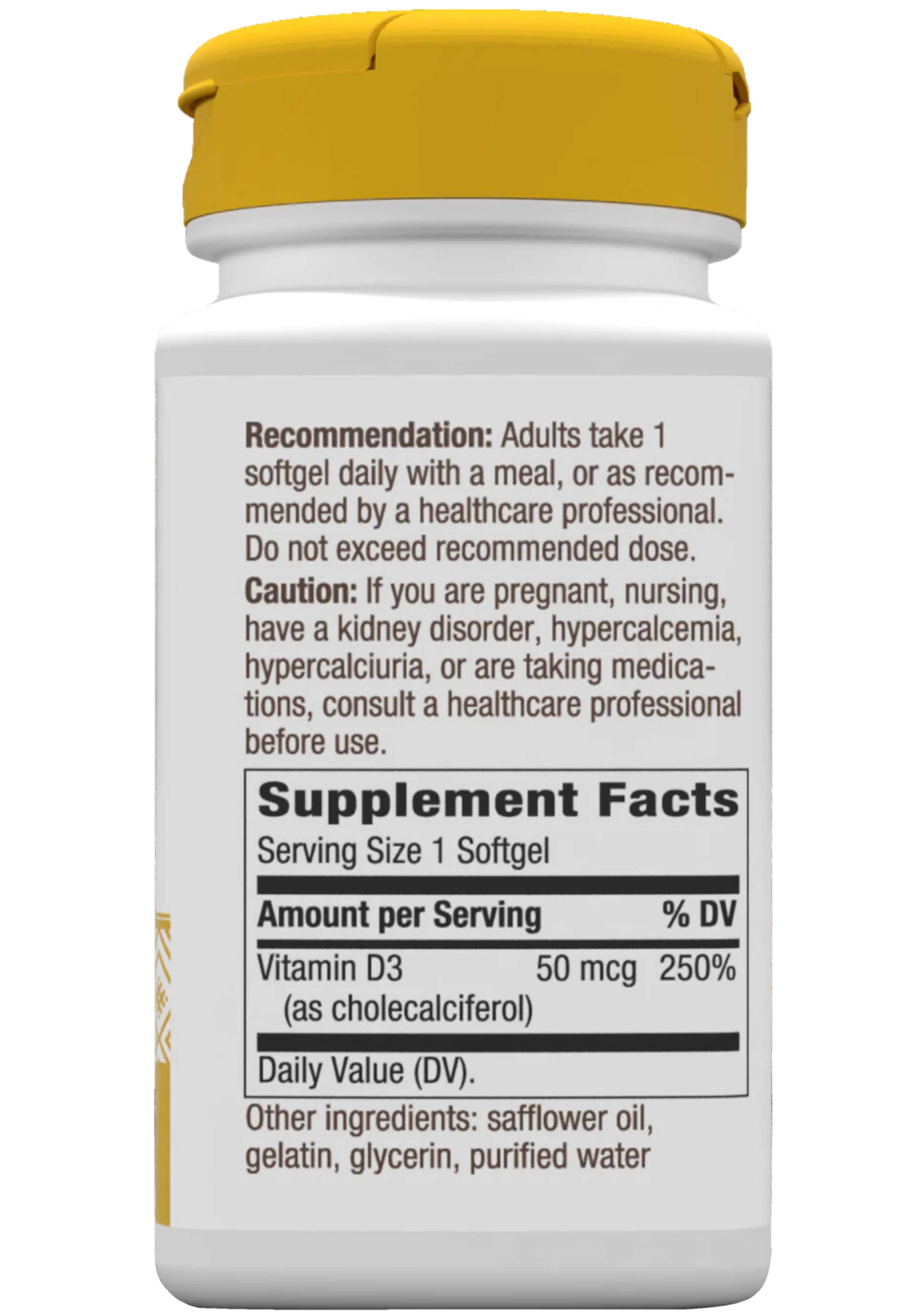 Nature's Way Vitamin D3 Extra Strength Ingredients