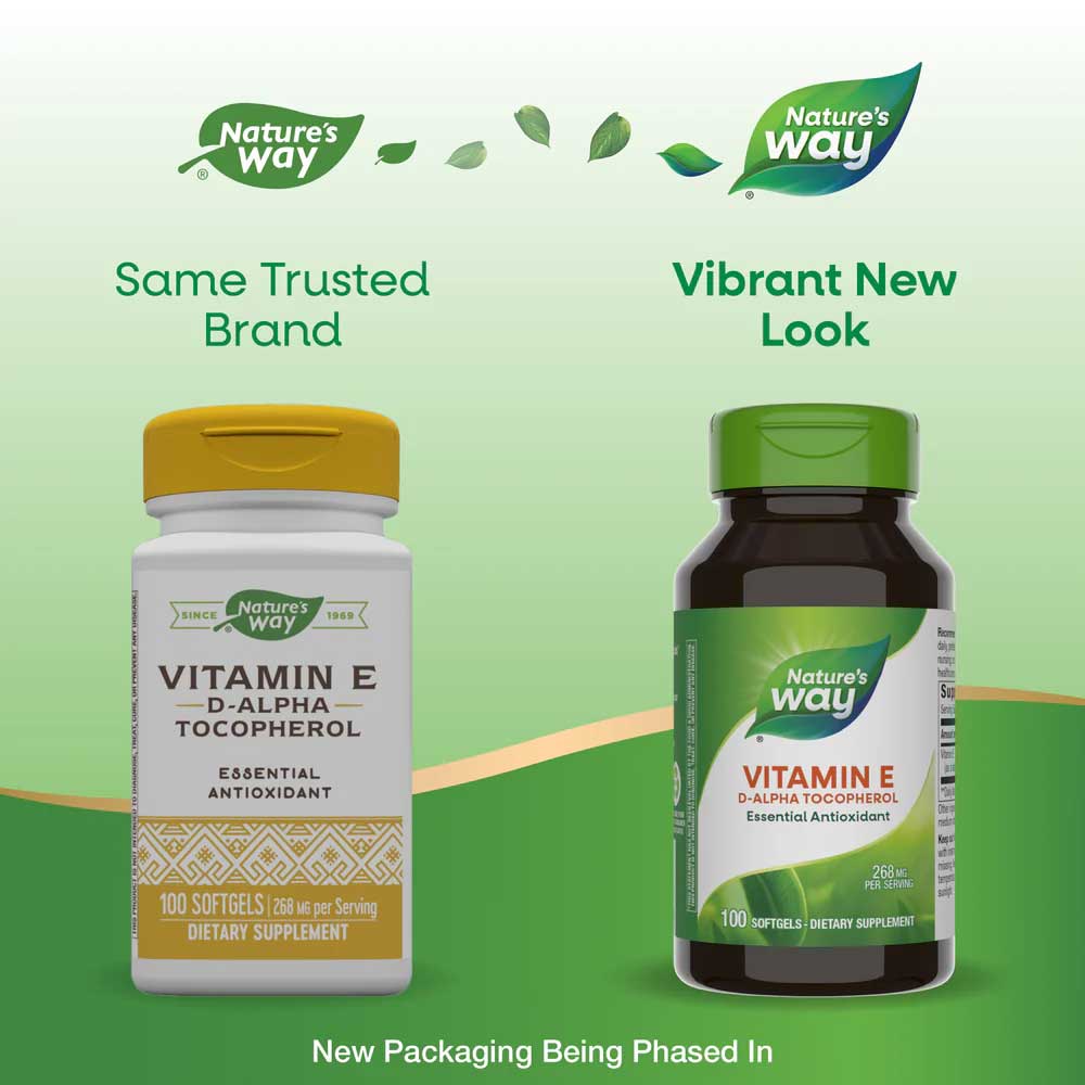 Nature's Way Vitamin E (D-Alpha Tocopherol) New Look