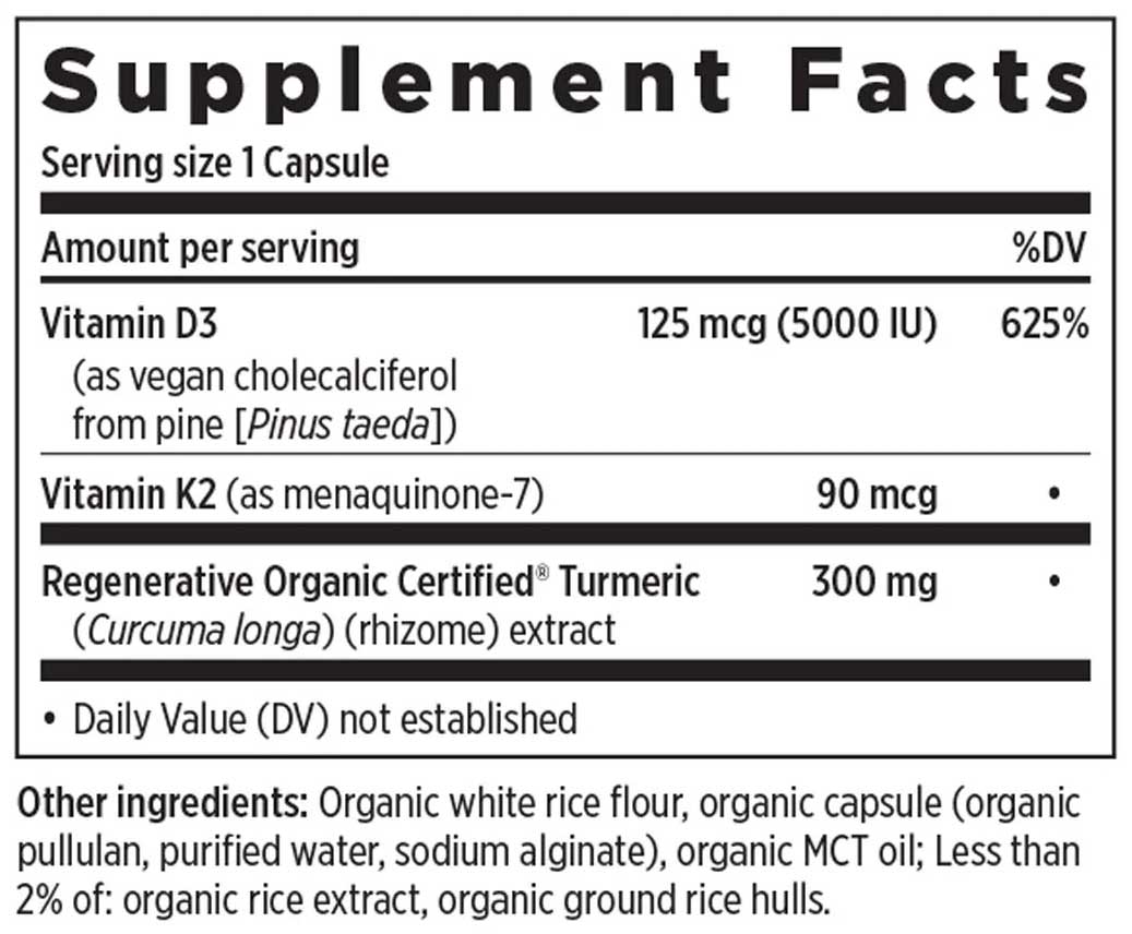 New Chapter Advanced D3 & K2 + Turmeric Ingredients