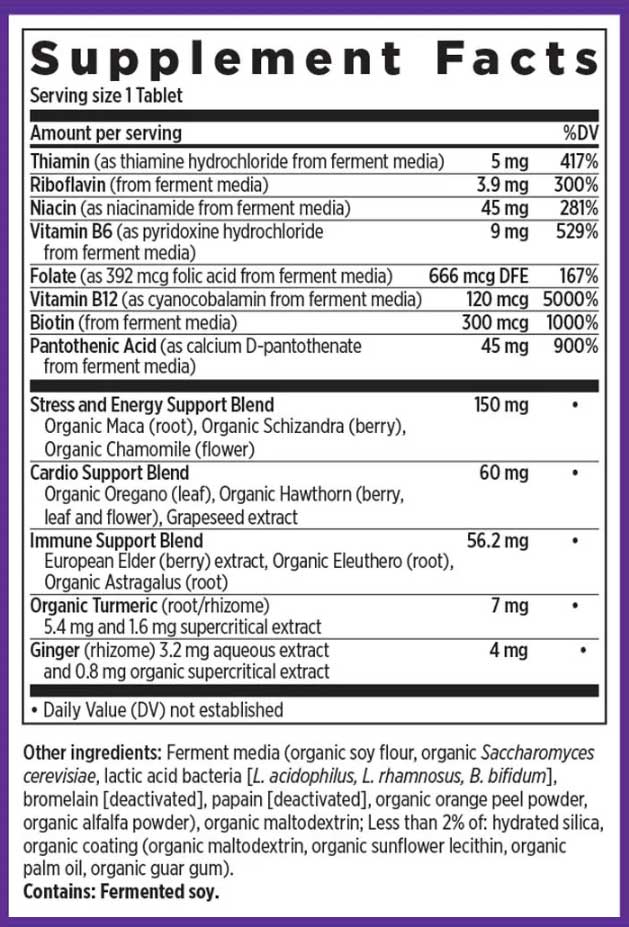 New Chapter Fermented Coenzyme B Complex Ingredients
