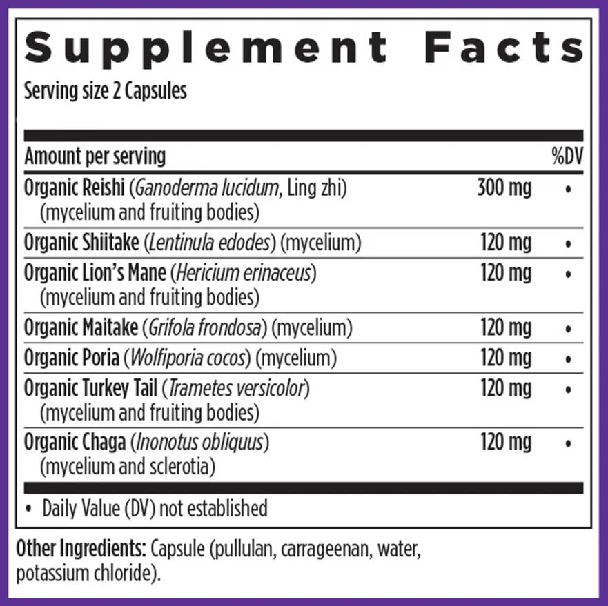 New Chapter Immune Support Reishi & Shiitake Mushroom Blend Ingredients