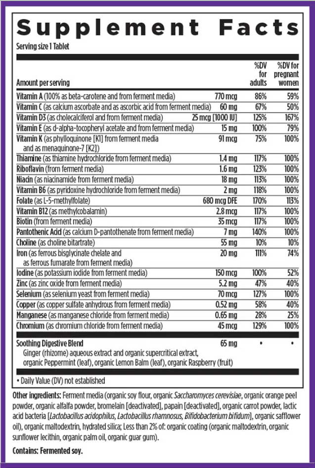 New Chapter One Daily Prenatal Multivitamin Ingredients