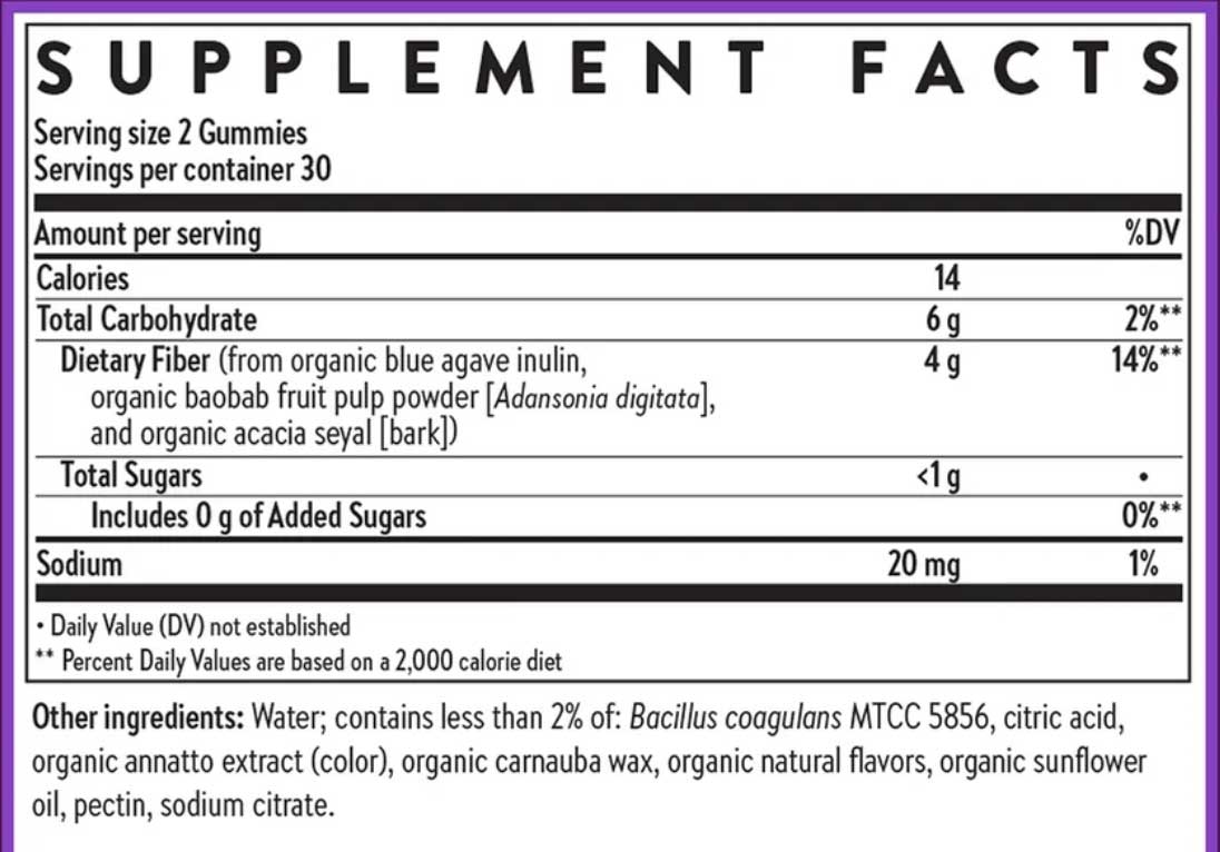 New Chapter Organic Fiber Gummies Ingredients