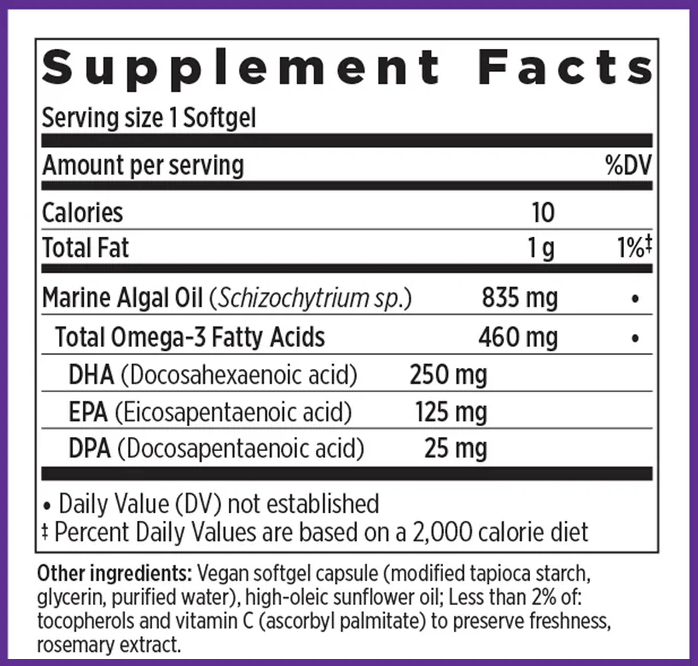 New Chapter Vegan Omega-3 Complex Ingredients