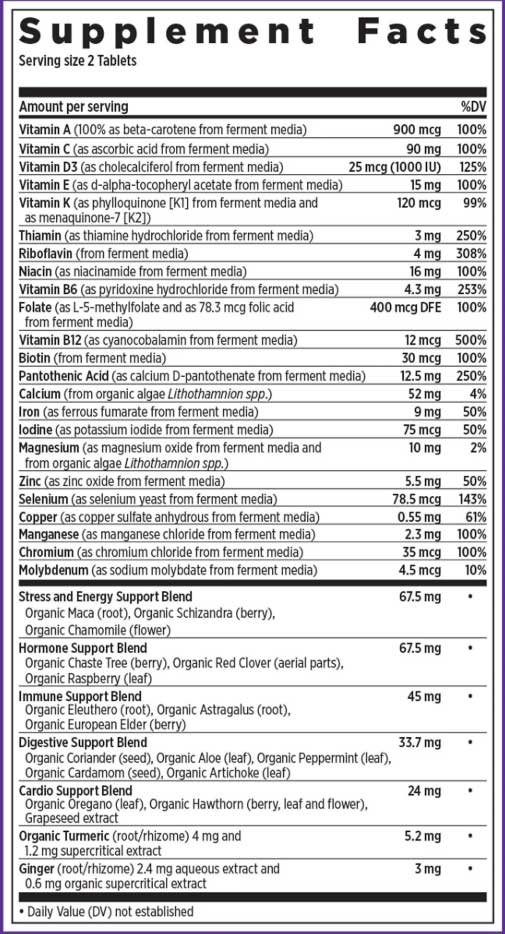 New Chapter Women's Advanced Multivitamin (Formerly Every Woman Multivitamin) Ingredients