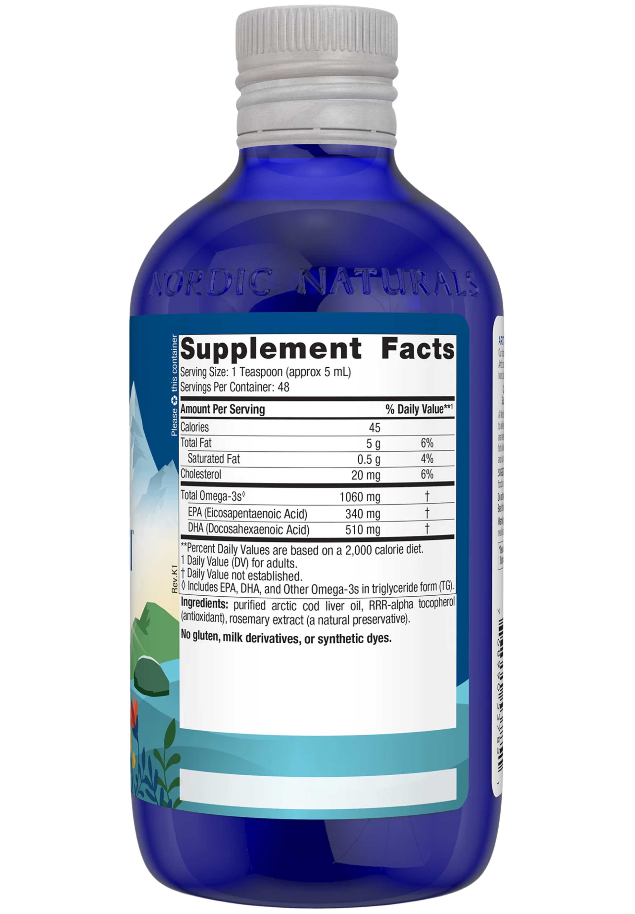 Nordic Naturals Arctic Cod Liver Oil Ingredients